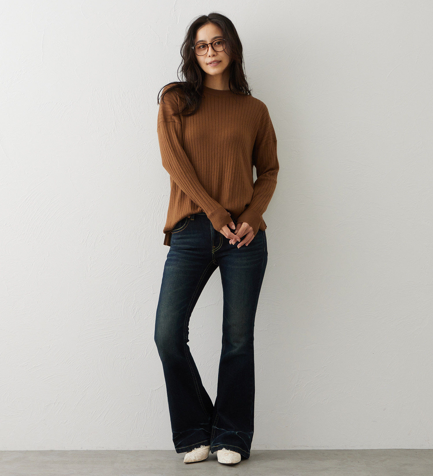 EDWIN(エドウイン)のEDWIN LADIES TIME CODE 00s クラフトステッチ フレアデニムパンツ|パンツ/デニム / ジーンズパンツ/レディース|濃色ブルー