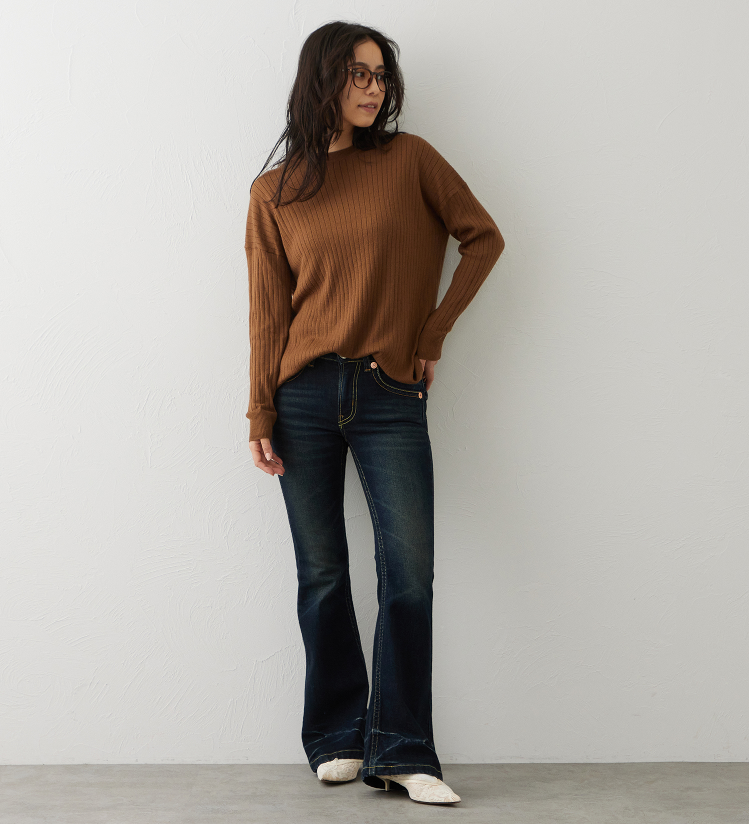 EDWIN(エドウイン)のEDWIN LADIES TIME CODE 00s クラフトステッチ フレアデニムパンツ|パンツ/デニム / ジーンズパンツ/レディース|濃色ブルー