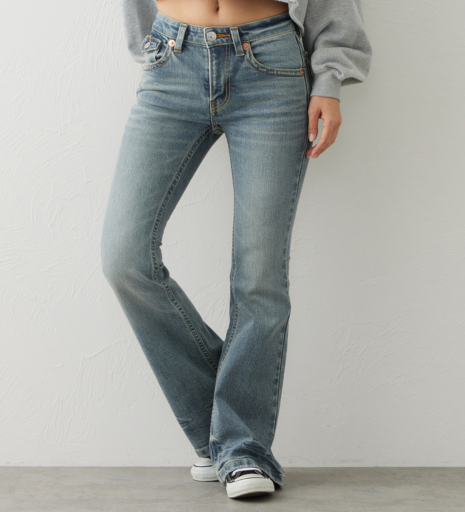 EDWIN(エドウイン)のEDWIN LADIES TIME CODE 00s クラフトステッチ フレアデニムパンツ|パンツ/デニム / ジーンズパンツ/レディース|淡色ブルー