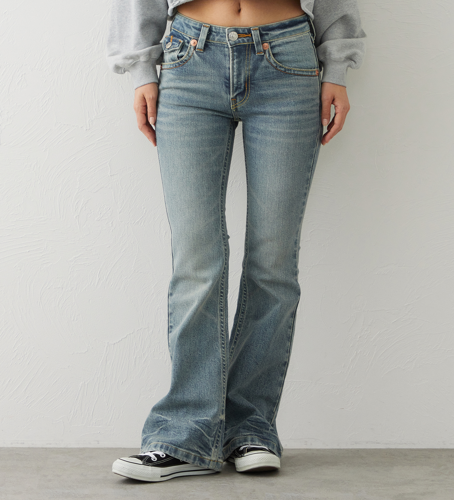 EDWIN(エドウイン)のEDWIN LADIES TIME CODE 00s クラフトステッチ フレアデニムパンツ|パンツ/デニム / ジーンズパンツ/レディース|淡色ブルー