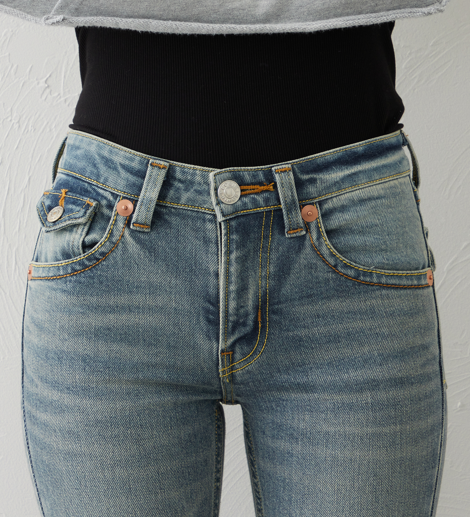 EDWIN(エドウイン)のEDWIN LADIES TIME CODE 00s クラフトステッチ フレアデニムパンツ|パンツ/デニム / ジーンズパンツ/レディース|淡色ブルー