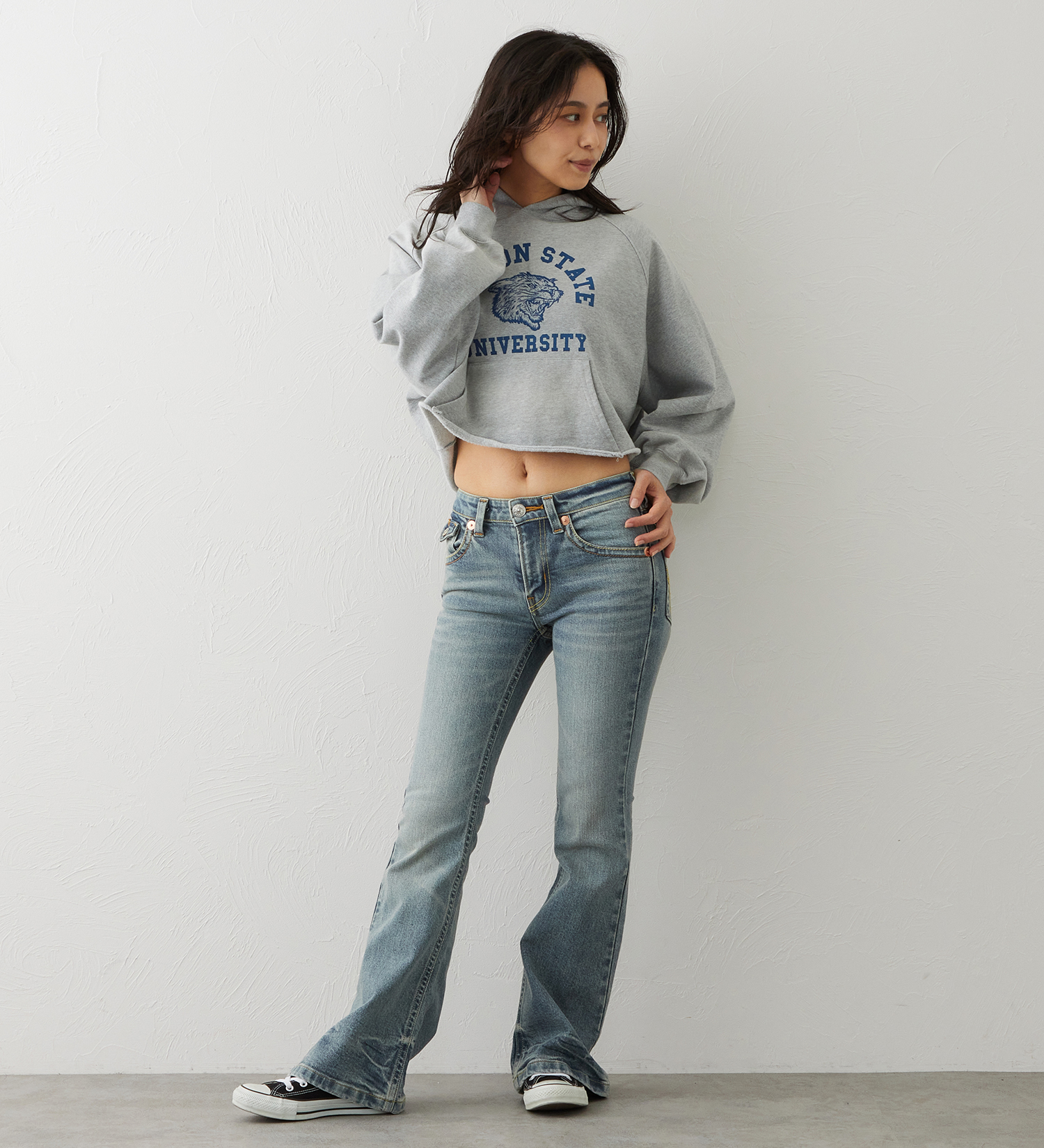 EDWIN(エドウイン)のEDWIN LADIES TIME CODE 00s クラフトステッチ フレアデニムパンツ|パンツ/デニム / ジーンズパンツ/レディース|淡色ブルー