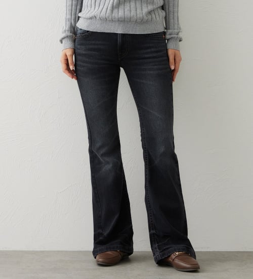EDWIN(エドウイン)のEDWIN LADIES TIME CODE 00s クラフトステッチ フレアデニムパンツ|パンツ/デニム / ジーンズパンツ/レディース|ブラックデニム