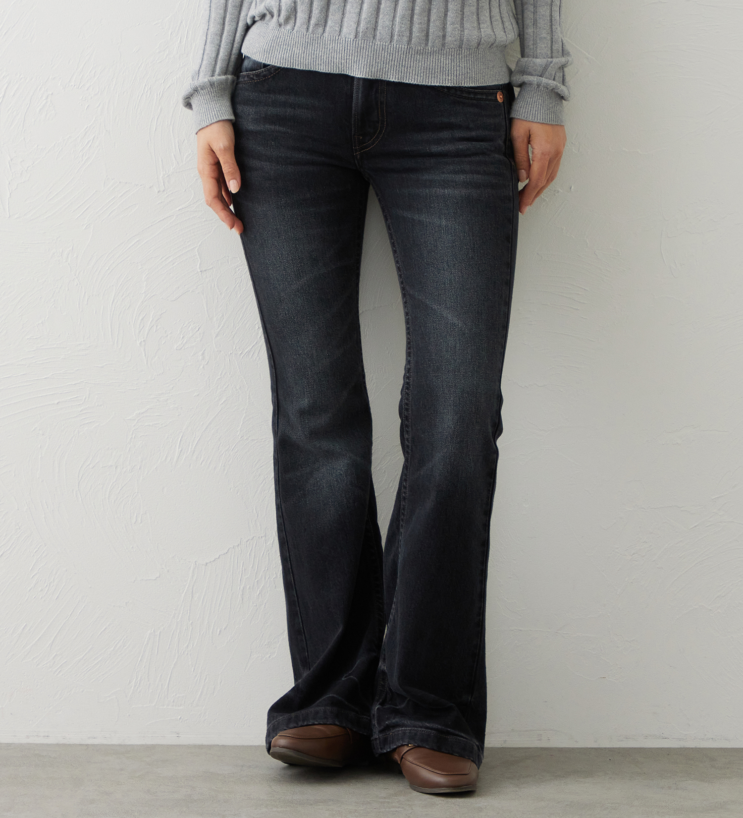 EDWIN(エドウイン)のEDWIN LADIES TIME CODE 00s クラフトステッチ フレアデニムパンツ|パンツ/デニム / ジーンズパンツ/レディース|ブラックデニム