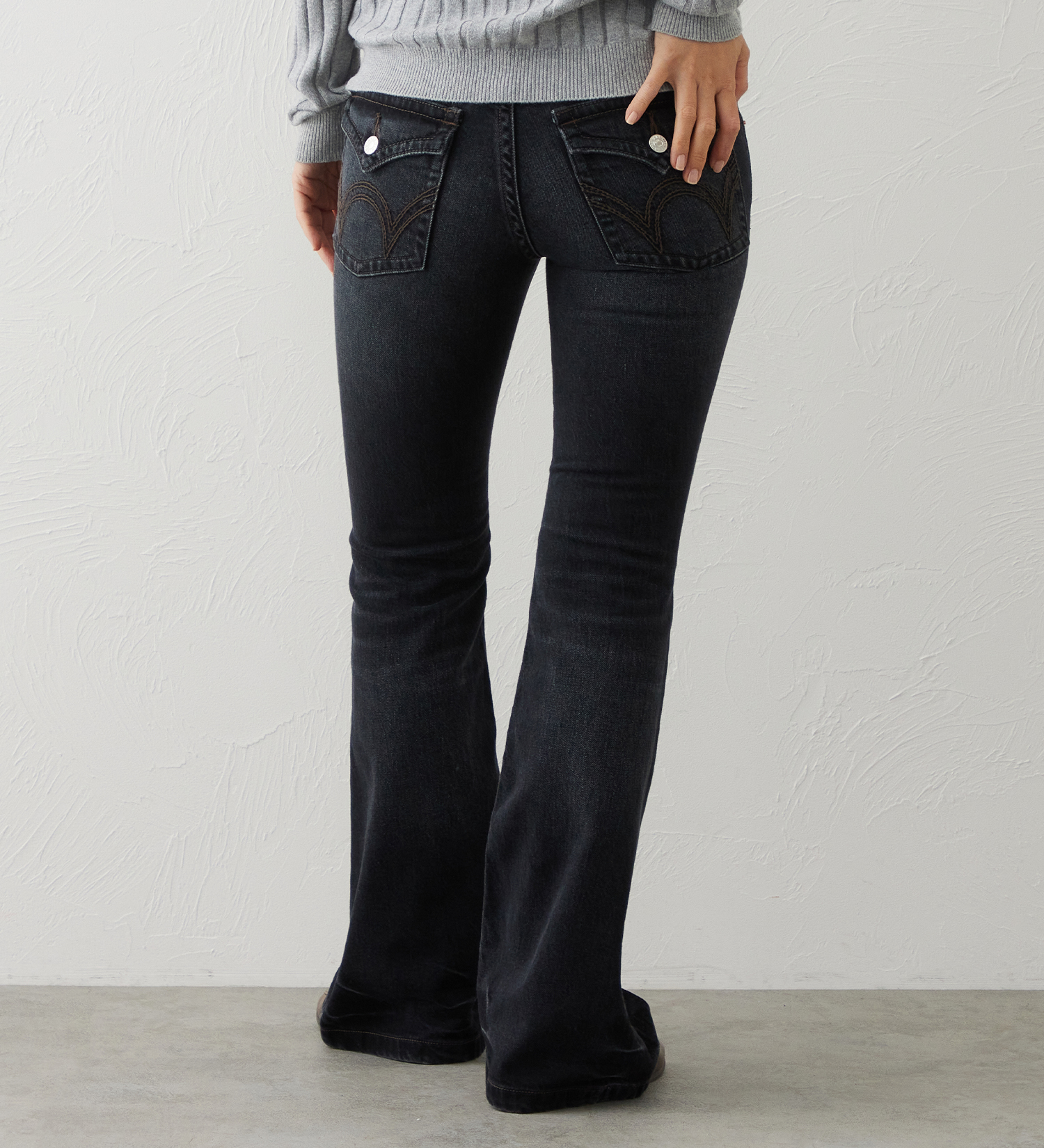 EDWIN(エドウイン)のEDWIN LADIES TIME CODE 00s クラフトステッチ フレアデニムパンツ|パンツ/デニム / ジーンズパンツ/レディース|ブラックデニム