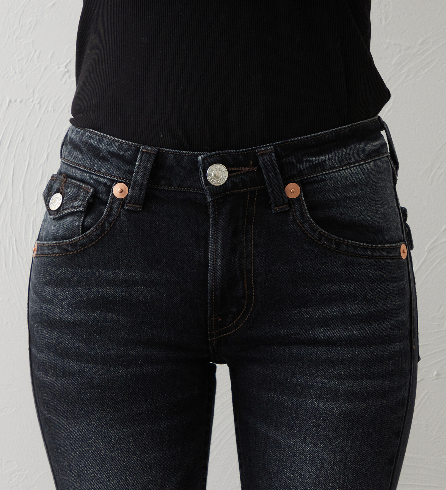 EDWIN(エドウイン)のEDWIN LADIES TIME CODE 00s クラフトステッチ フレアデニムパンツ|パンツ/デニム / ジーンズパンツ/レディース|ブラックデニム