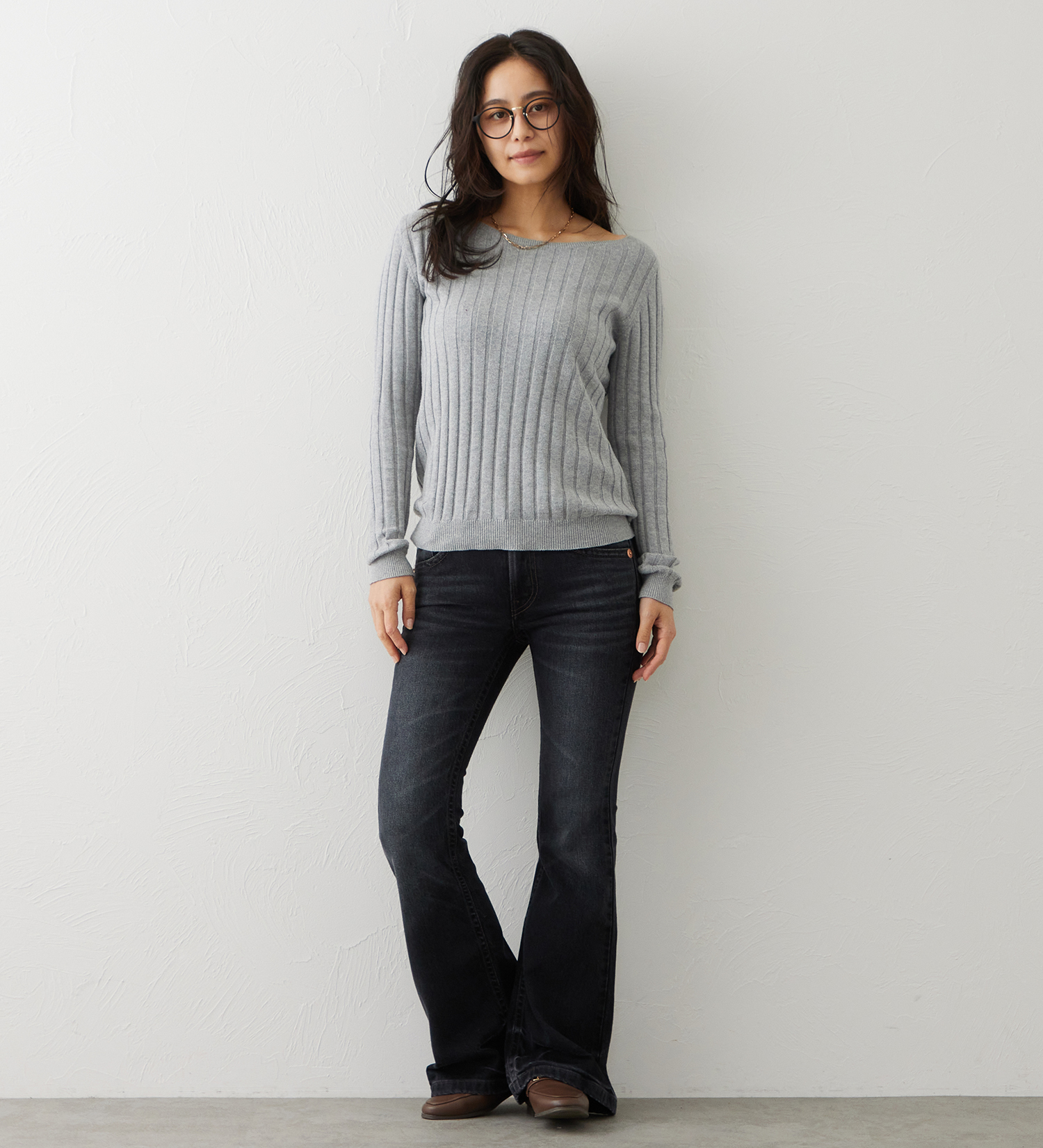 EDWIN(エドウイン)のEDWIN LADIES TIME CODE 00s クラフトステッチ フレアデニムパンツ|パンツ/デニム / ジーンズパンツ/レディース|ブラックデニム