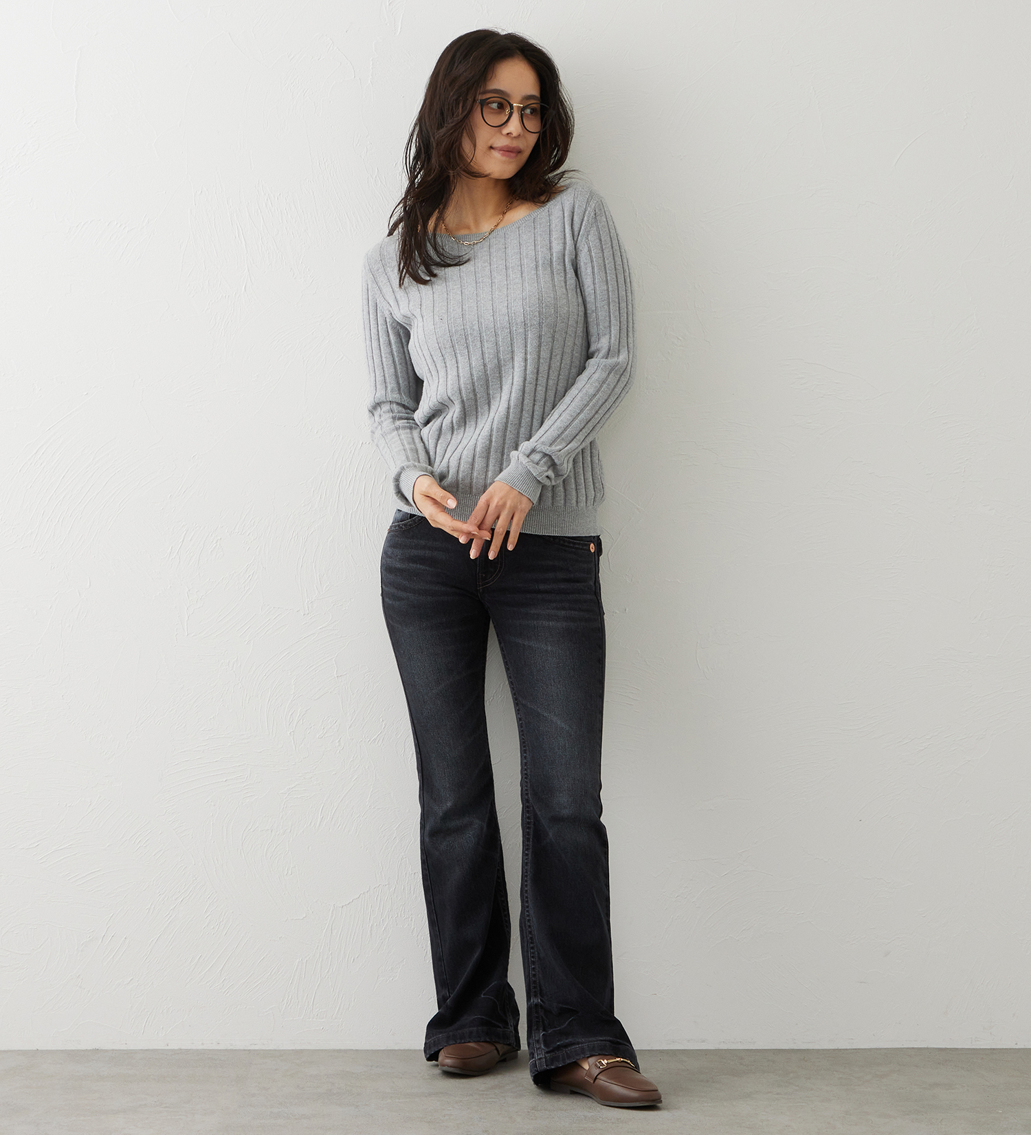 EDWIN(エドウイン)のEDWIN LADIES TIME CODE 00s クラフトステッチ フレアデニムパンツ|パンツ/デニム / ジーンズパンツ/レディース|ブラックデニム