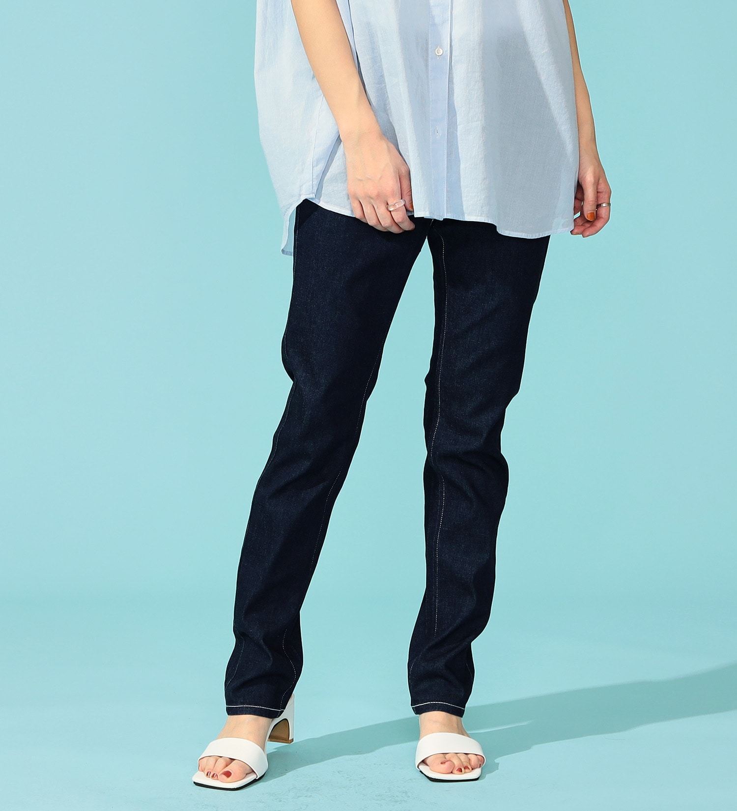 EDWIN(エドウイン)の【TIME SALE】EDWIN LADIES インターナショナルベーシック COOL ゆったりストレート【涼】【速乾/ドライタッチ/蒸れにくい/軽量/梅雨対策】|パンツ/デニムパンツ/レディース|インディゴブルー