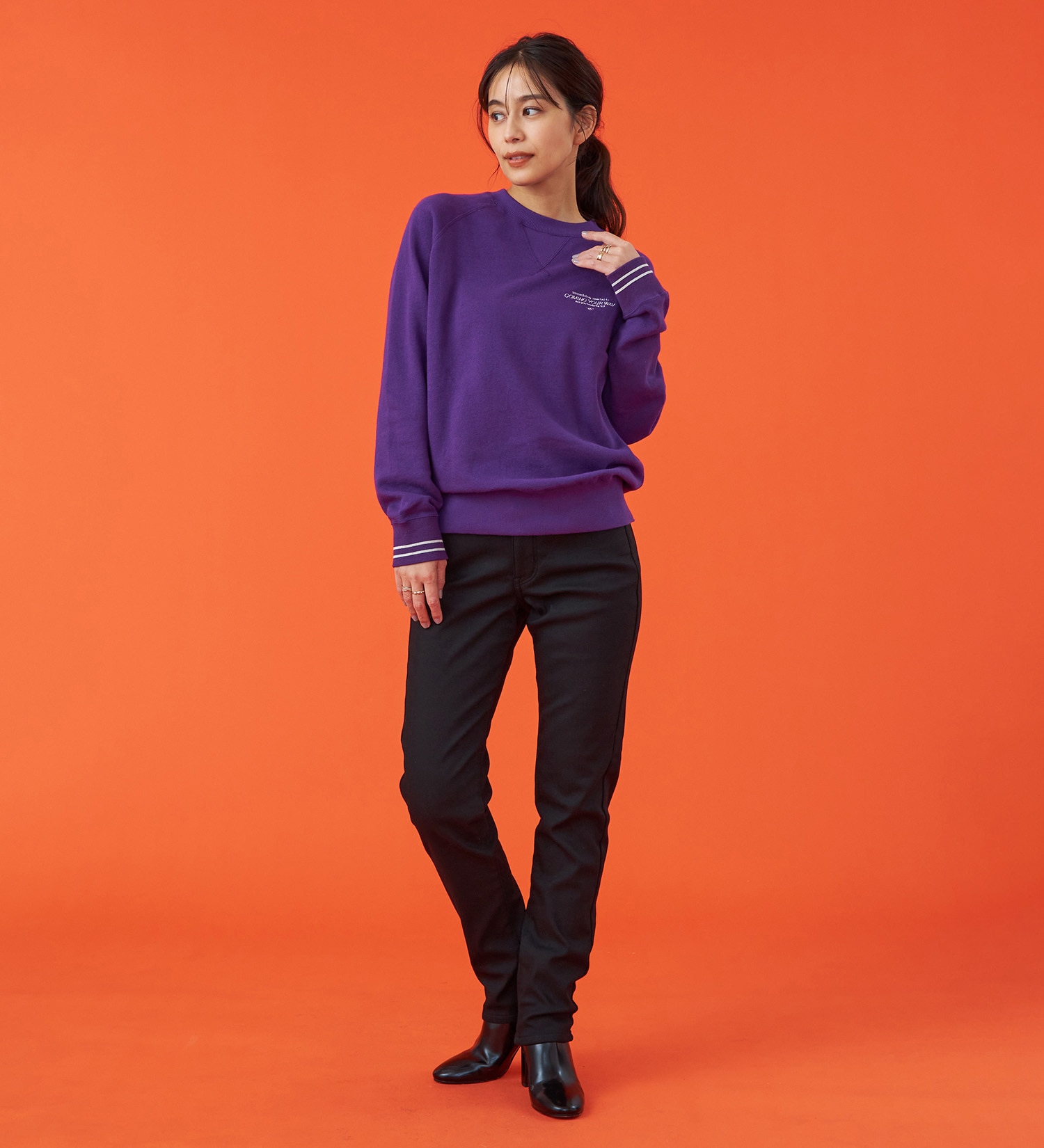 EDWIN(エドウイン)の【予約】EDWIN LADIES 『裏フリースであったかい。』インターナショナルベーシックBODY FIREゆったりストレートデニムパンツ【暖】|パンツ/パンツ/レディース|ブラック