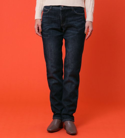 EDWIN(エドウイン)の【予約P】EDWIN LADIES 『裏フリースであったかい。』インターナショナルベーシックBODY FIREゆったりストレートデニムパンツ【冬用】【暖】|パンツ/デニム / ジーンズパンツ/レディース|濃色ブルー