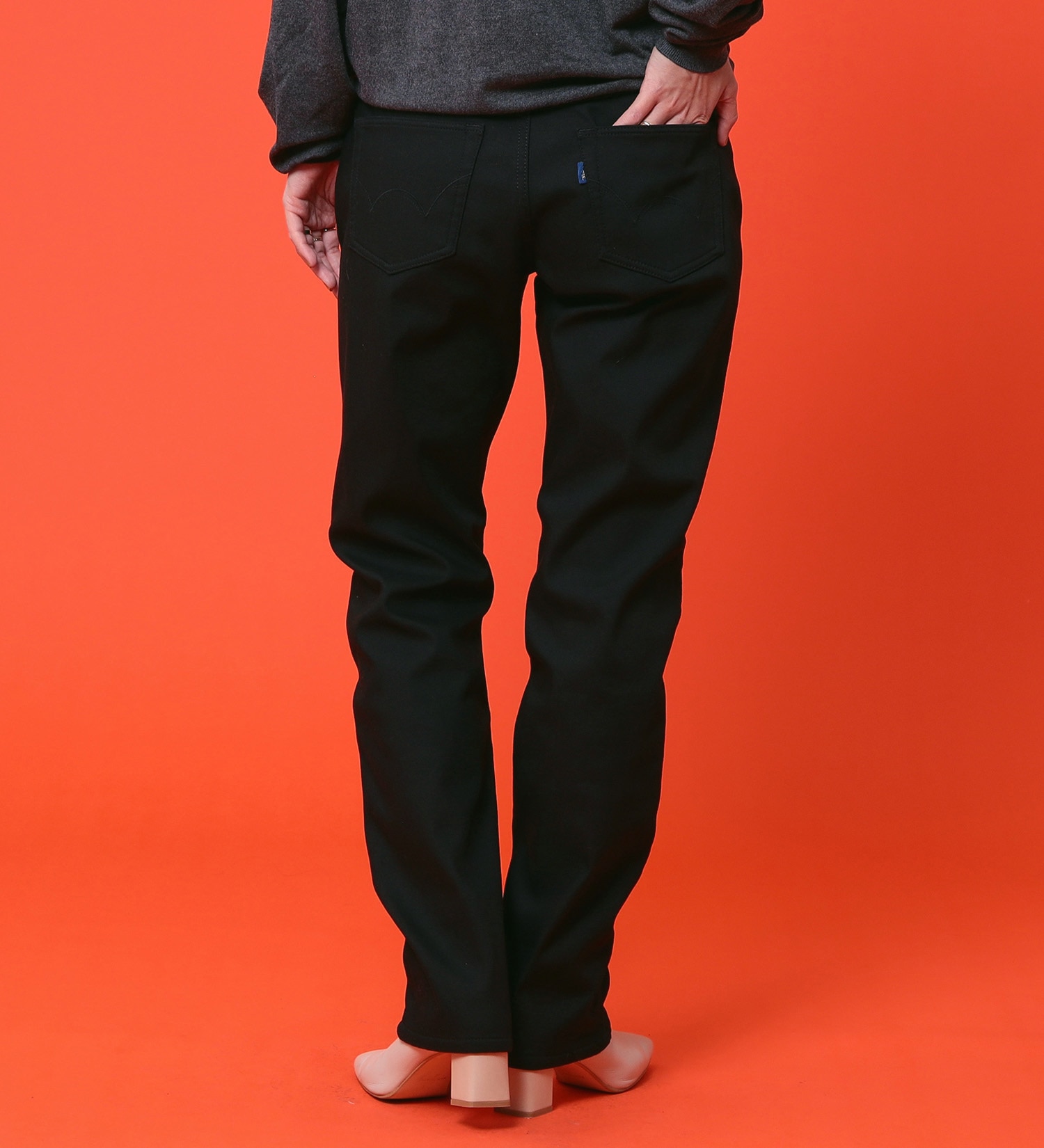 EDWIN(エドウイン)の【予約P】EDWIN LADIES 『裏フリースであったかい。』インターナショナルベーシックBODY FIREゆったりストレートデニムパンツ【冬用】【暖】|パンツ/パンツ/レディース|ブラック