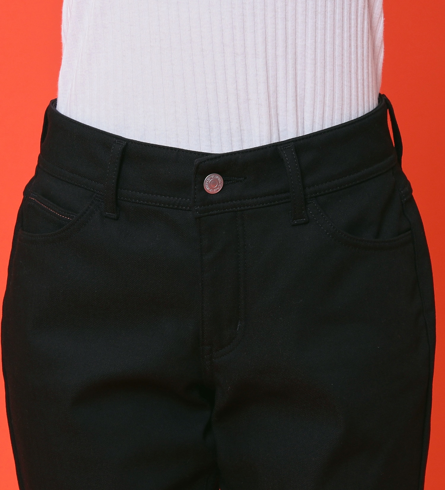 EDWIN(エドウイン)の【予約P】EDWIN LADIES 『裏フリースであったかい。』インターナショナルベーシックBODY FIREゆったりストレートデニムパンツ【冬用】【暖】|パンツ/パンツ/レディース|ブラック