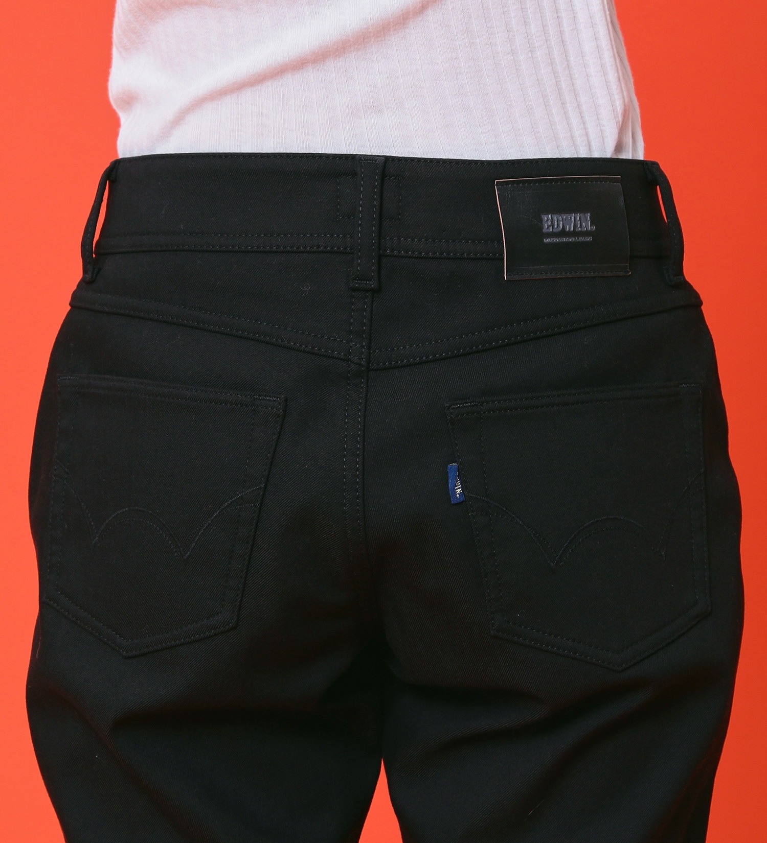 EDWIN(エドウイン)の【予約P】EDWIN LADIES 『裏フリースであったかい。』インターナショナルベーシックBODY FIREゆったりストレートデニムパンツ【冬用】【暖】|パンツ/パンツ/レディース|ブラック