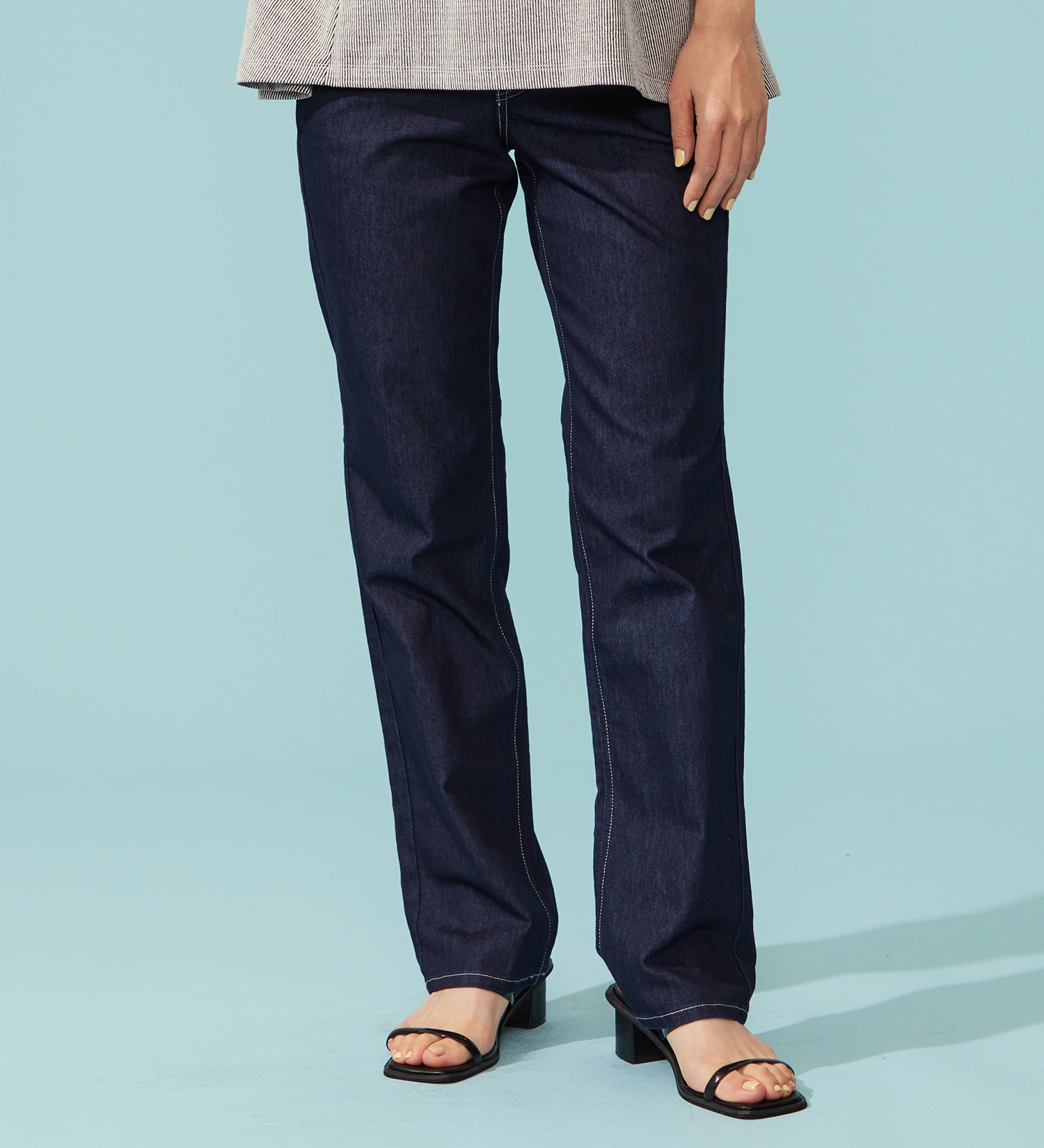 EDWIN(エドウイン)の【予約P】EDWIN LADIES インターナショナルベーシック COOL 股上深め 脚まわりゆったりストレートデニムパンツ【涼】|パンツ/デニム / ジーンズパンツ/レディース|インディゴブルー