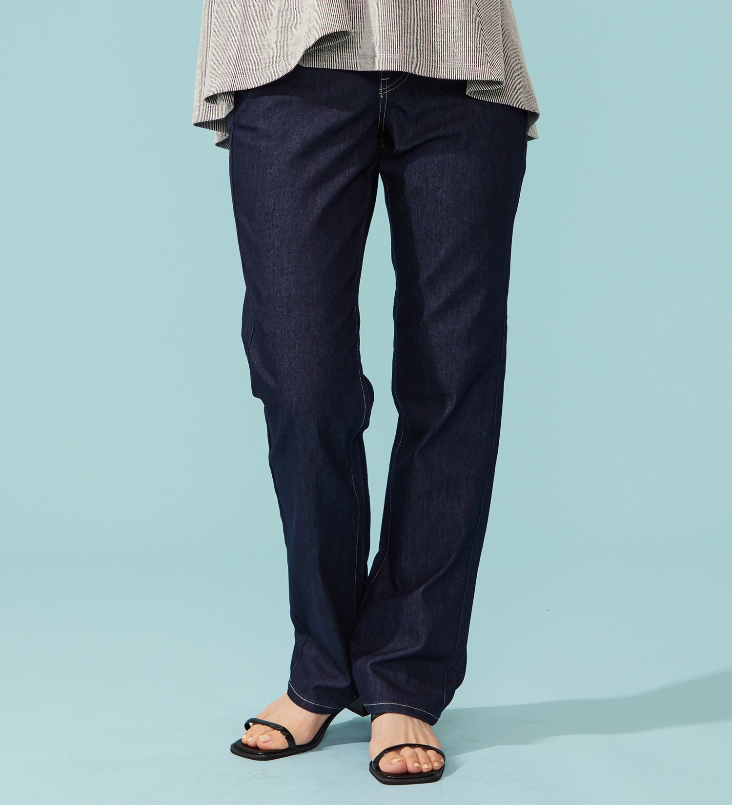 EDWIN(エドウイン)の【予約P】EDWIN LADIES インターナショナルベーシック COOL 股上深め 脚まわりゆったりストレートデニムパンツ【涼】|パンツ/デニム / ジーンズパンツ/レディース|インディゴブルー