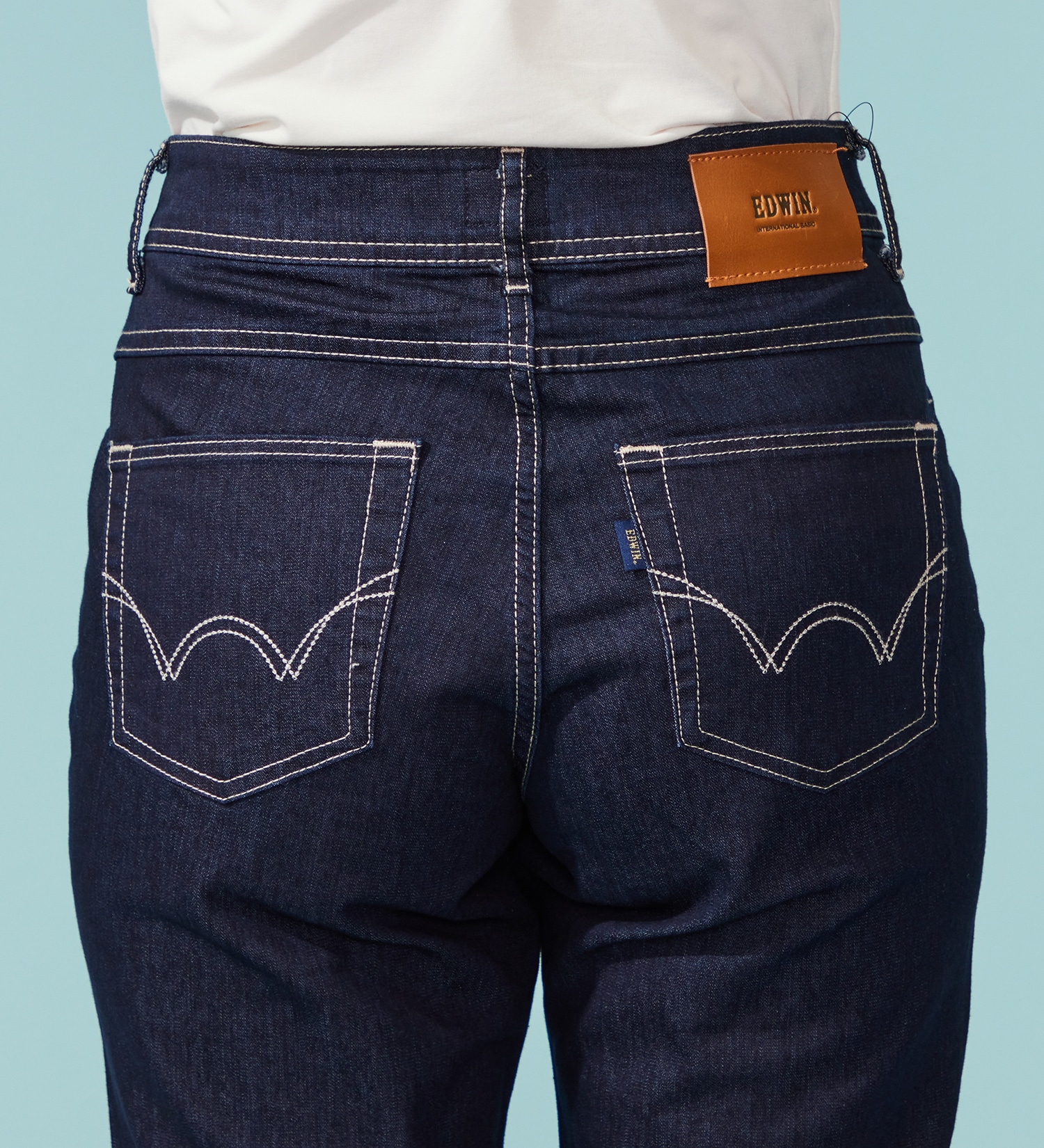 EDWIN(エドウイン)の【予約P】EDWIN LADIES インターナショナルベーシック COOL 股上深め 脚まわりゆったりストレートデニムパンツ【涼】|パンツ/デニム / ジーンズパンツ/レディース|インディゴブルー