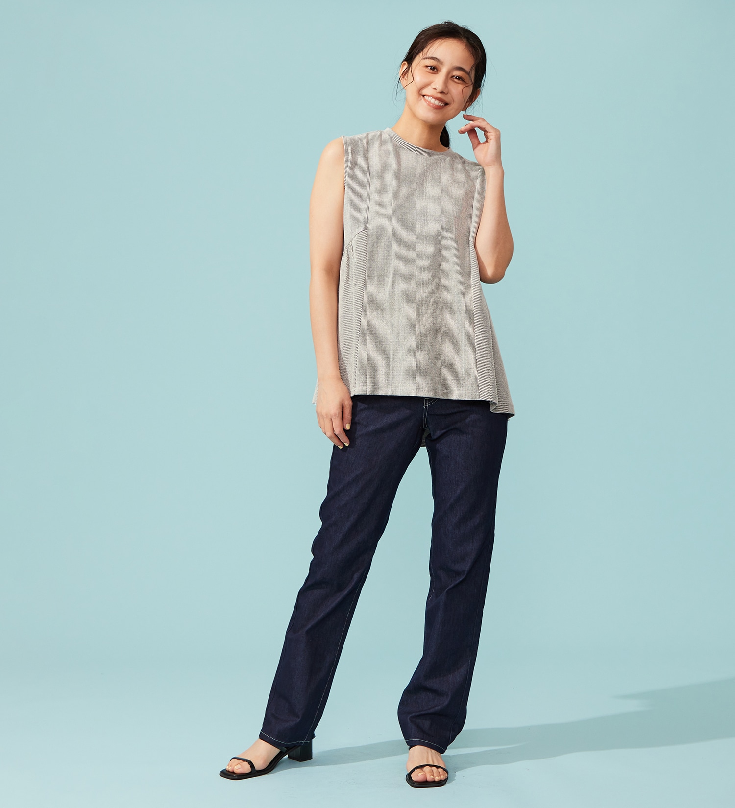 EDWIN(エドウイン)の【予約P】EDWIN LADIES インターナショナルベーシック COOL 股上深め 脚まわりゆったりストレートデニムパンツ【涼】|パンツ/デニム / ジーンズパンツ/レディース|インディゴブルー