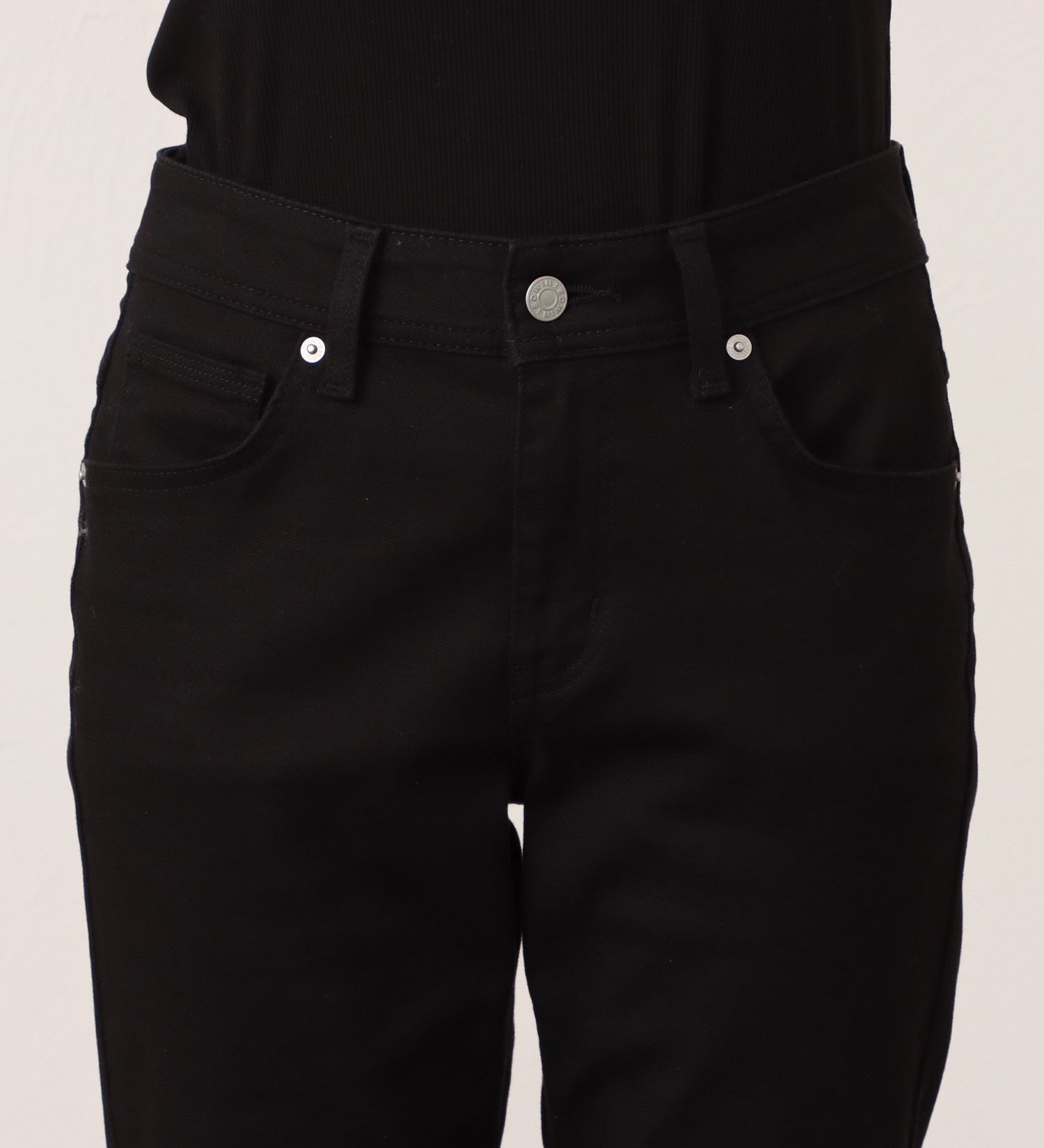 EDWIN(エドウイン)のEDWIN LADIES インターナショナルベーシック すっきりストレートデニムパンツ|パンツ/デニム / ジーンズパンツ/レディース|ブラック