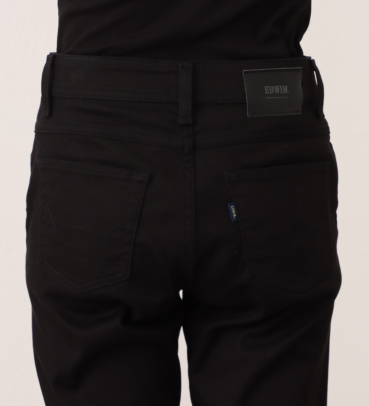 EDWIN(エドウイン)のEDWIN LADIES インターナショナルベーシック すっきりストレートデニムパンツ|パンツ/デニム / ジーンズパンツ/レディース|ブラック