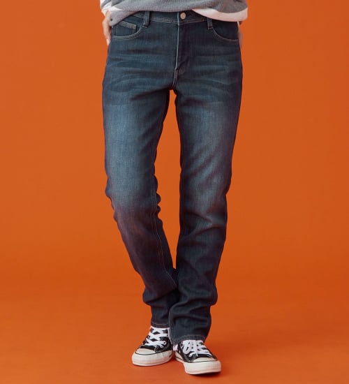 EDWIN(エドウイン)の【予約P】EDWIN LADIES インターナショナルベーシック  BODY FIREすっきりストレートデニムパンツ【暖/冬用】|パンツ/デニム / ジーンズパンツ/レディース|濃色ブルー