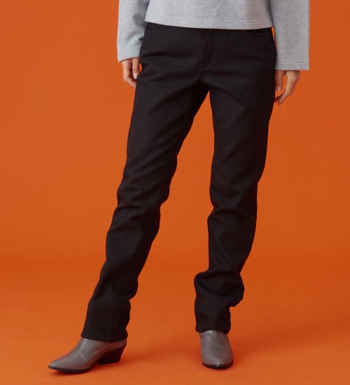 EDWIN(エドウイン)の【予約P】EDWIN LADIES インターナショナルベーシック  BODY FIREすっきりストレートデニムパンツ【暖/冬用】|パンツ/デニム / ジーンズパンツ/レディース|ブラック
