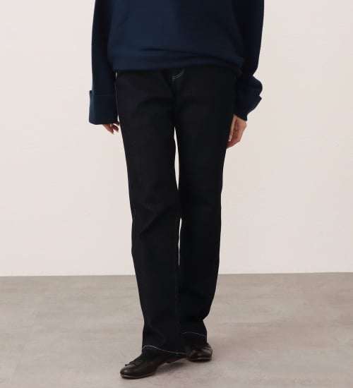 EDWIN LADIES インターナショナルベーシック ゆったりストレートデニムパンツ