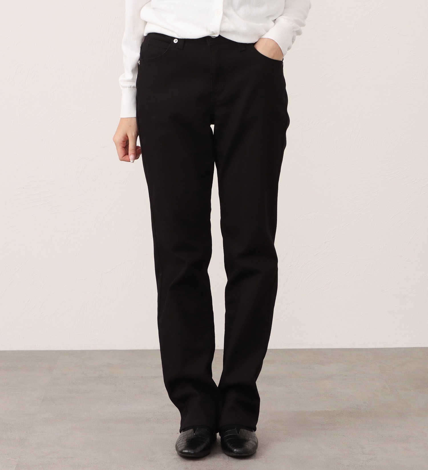 EDWIN(エドウイン)のEDWIN LADIES インターナショナルベーシック ゆったりストレートデニムパンツ|パンツ/デニム / ジーンズパンツ/レディース|ブラック