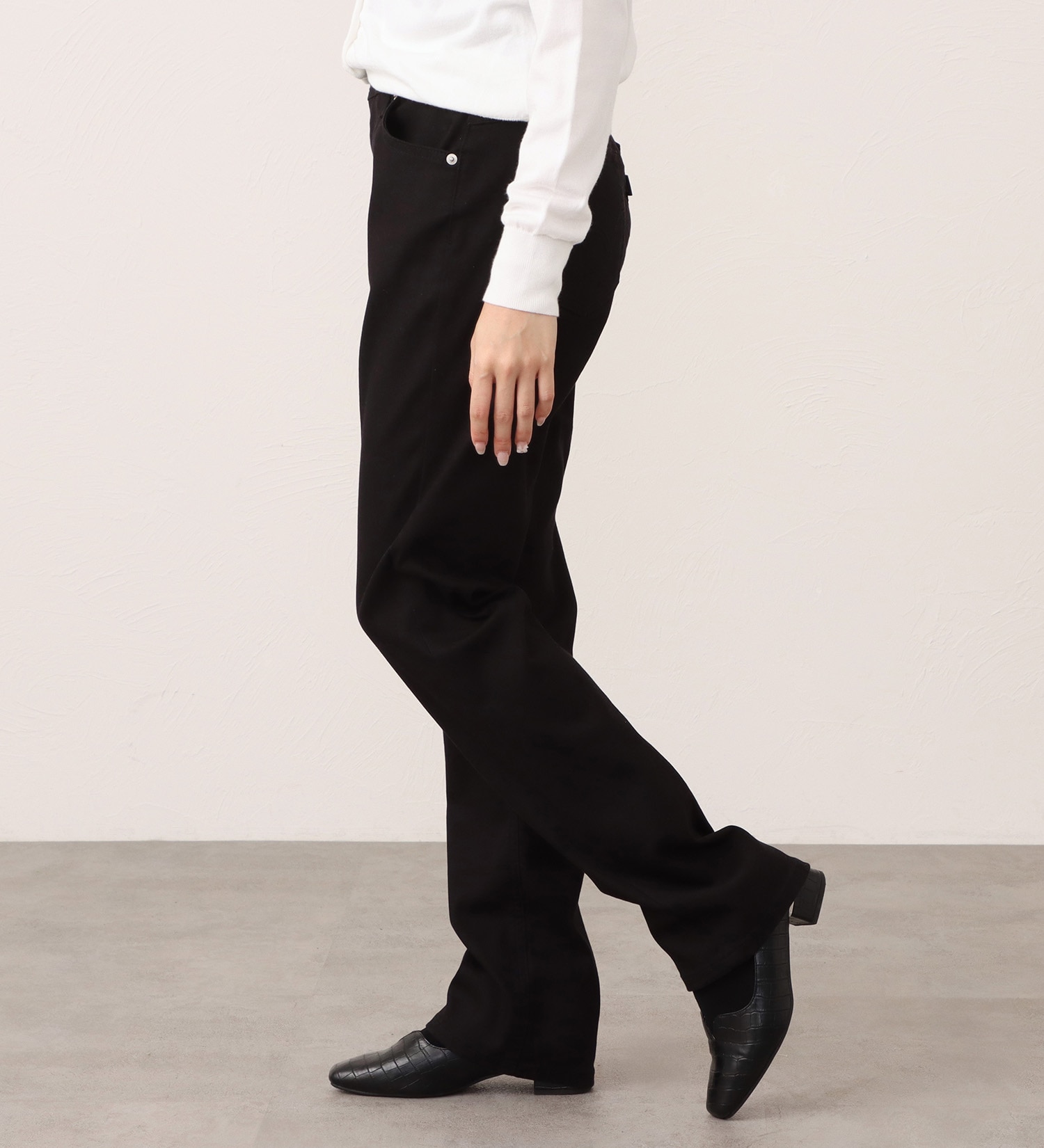 EDWIN(エドウイン)のEDWIN LADIES インターナショナルベーシック ゆったりストレートデニムパンツ|パンツ/デニム / ジーンズパンツ/レディース|ブラック