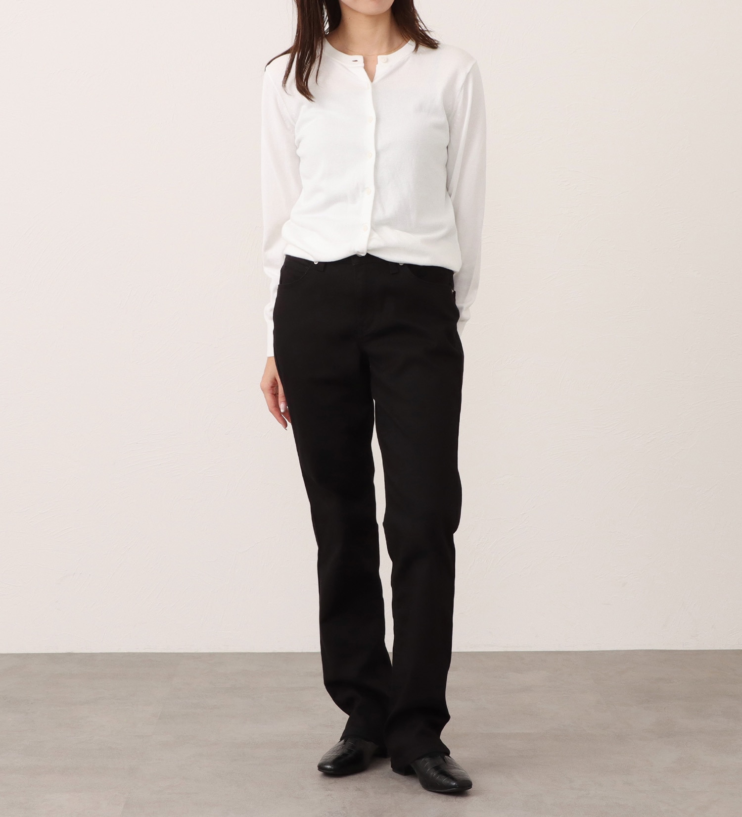 EDWIN(エドウイン)のEDWIN LADIES インターナショナルベーシック ゆったりストレートデニムパンツ|パンツ/デニム / ジーンズパンツ/レディース|ブラック