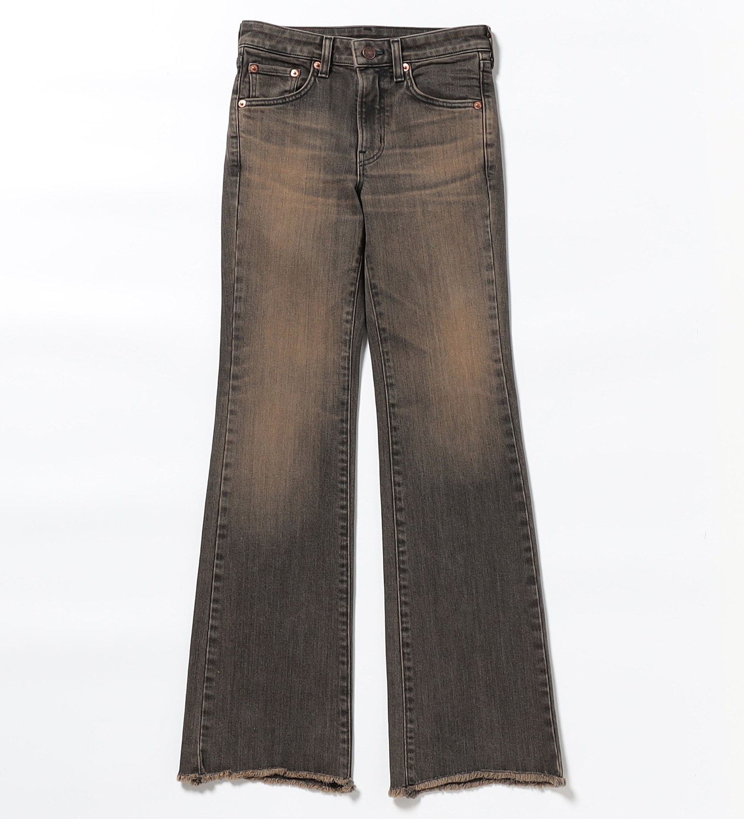 EDWIN(エドウイン)の【試着対象】EDWIN LADIES ニュークラシック ローライズ カットオフフレアデニムパンツ|パンツ/デニム / ジーンズパンツ/レディース|ブラウン系その他