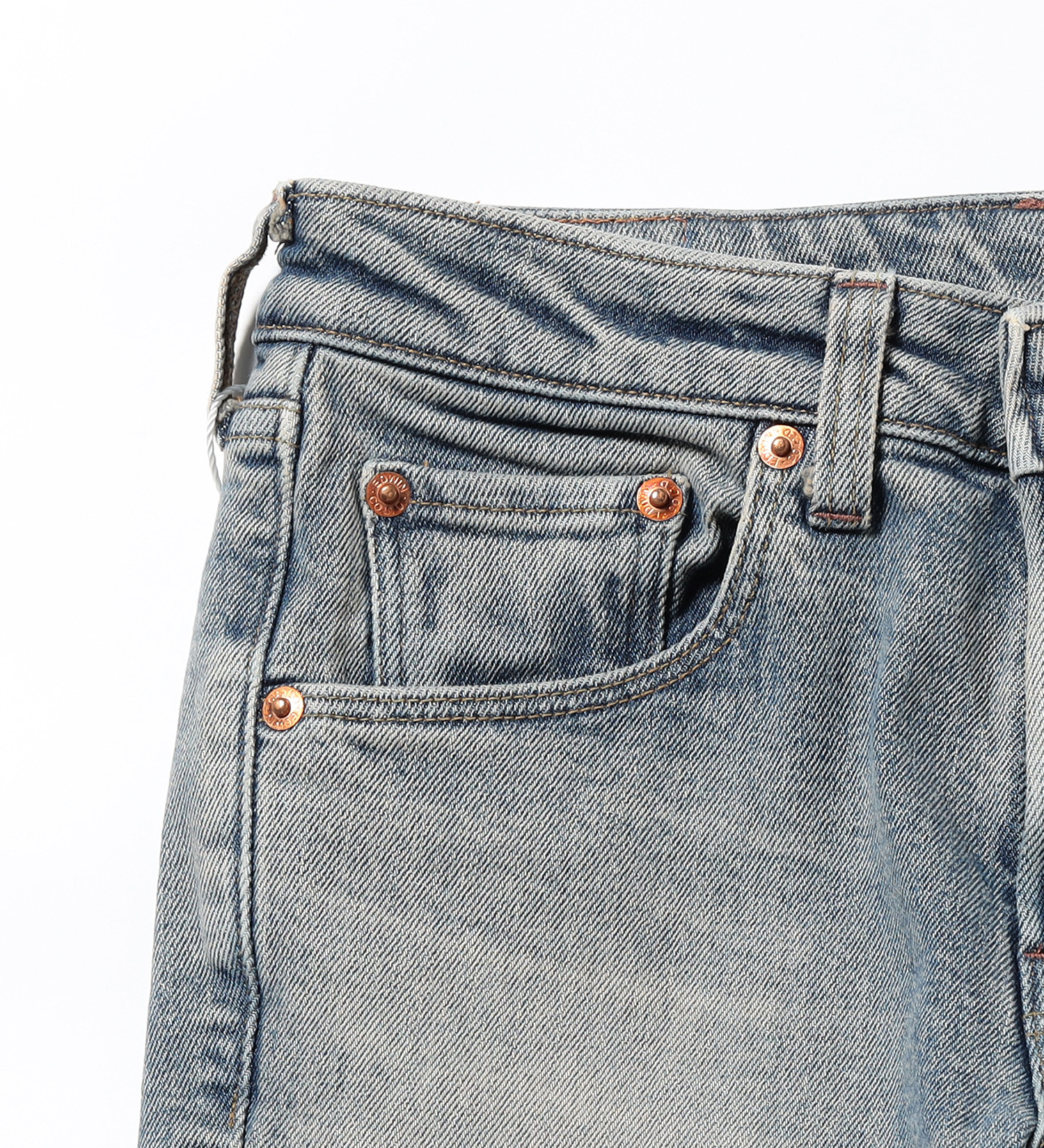 EDWIN(エドウイン)の【試着対象】EDWIN LADIES ニュークラシック ローライズ カットオフフレアデニムパンツ|パンツ/デニム / ジーンズパンツ/レディース|淡色ブルー