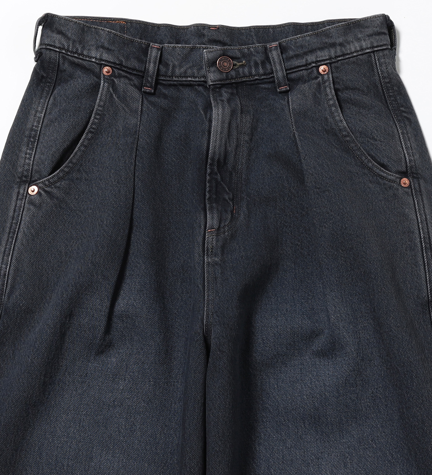 EDWIN(エドウイン)の【試着対象】EDWIN LADIES　ニュークラシック スラックス風 ワイドデニムパンツ|パンツ/デニム / ジーンズパンツ/レディース|ブラックデニム
