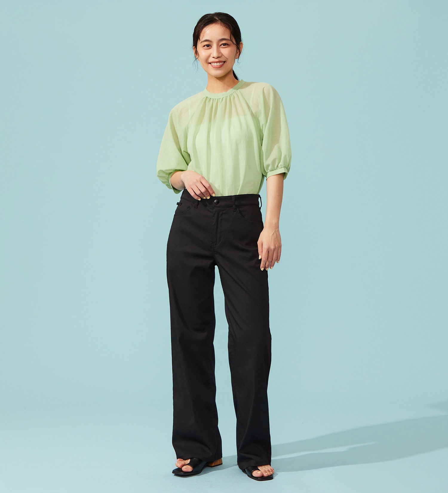 EDWIN(エドウイン)の【予約P】【WEB限定】EDWIN LADIES ハタラクロ COOL 涼しいワイドパンツ【涼】|パンツ/パンツ/レディース|ブラック