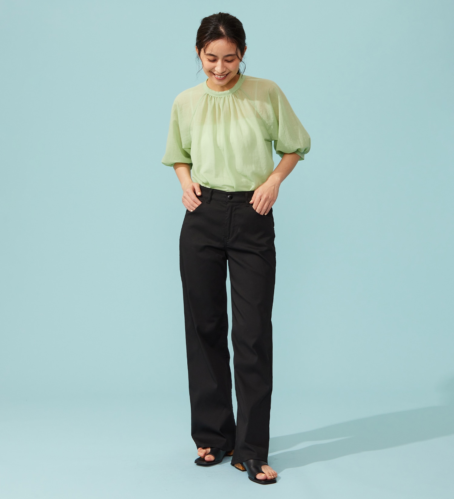 EDWIN(エドウイン)の【予約P】【WEB限定】EDWIN LADIES ハタラクロ COOL 涼しいワイドパンツ【涼】|パンツ/パンツ/レディース|ブラック