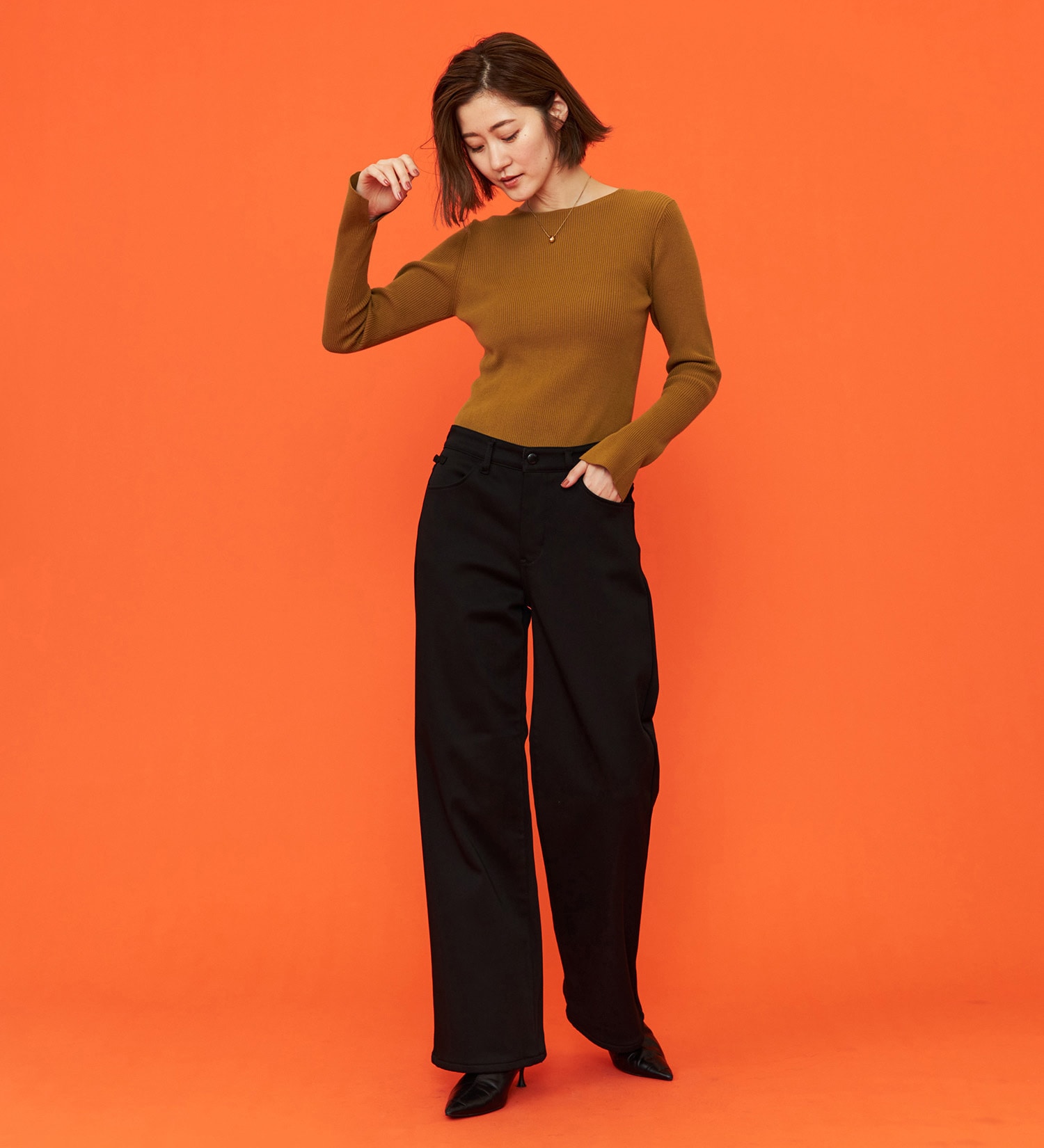 EDWIN(エドウイン)の【予約P】【WEB限定】EDWIN LADIES ハタラクロ BODY FIREワイドパンツ【暖】【冬用】|パンツ/パンツ/レディース|ブラック