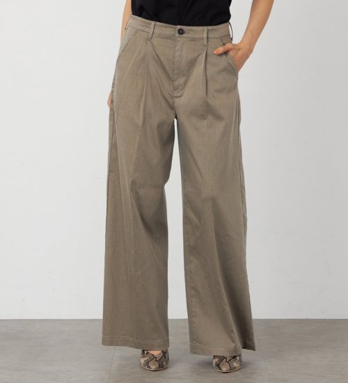 EDWIN(エドウイン)の【WEB・直営店舗限定】EDWIN LADIES キレカジ　ワイドスラックスパンツ【洗える・防シワ】|パンツ/スラックス/レディース|ベージュ