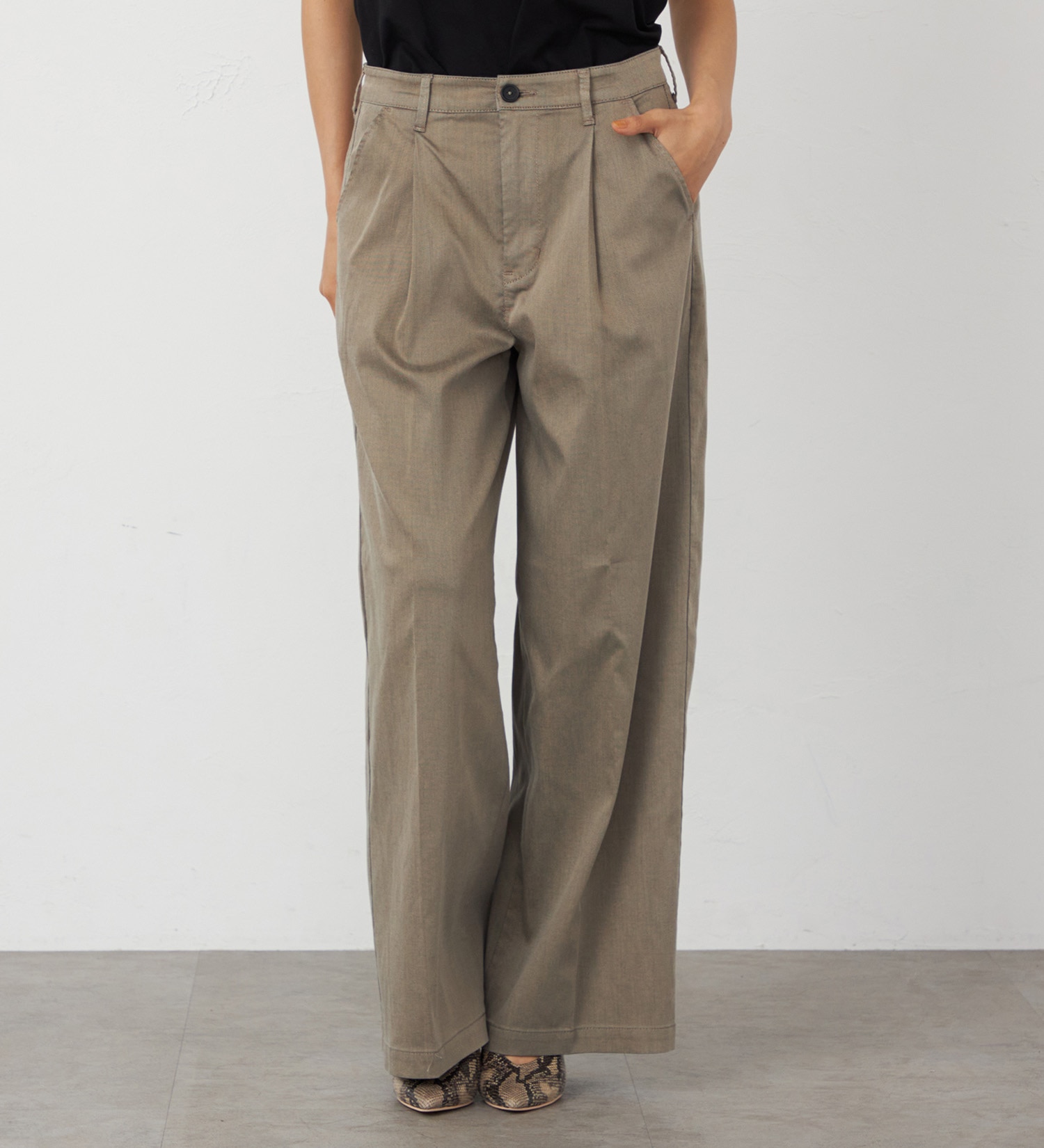 EDWIN(エドウイン)の【WEB・直営店舗限定】EDWIN LADIES キレカジ ワイドスラックスパンツ【洗える・防シワ】|パンツ/スラックス/レディース|ベージュ