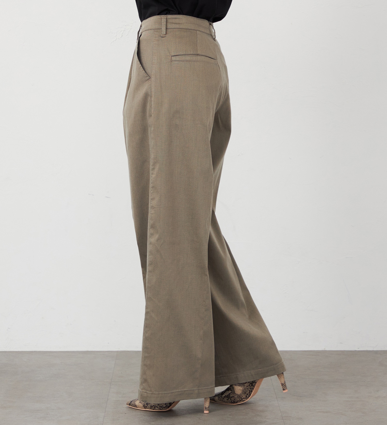 EDWIN(エドウイン)の【WEB・直営店舗限定】EDWIN LADIES キレカジ ワイドスラックスパンツ【洗える・防シワ】|パンツ/スラックス/レディース|ベージュ