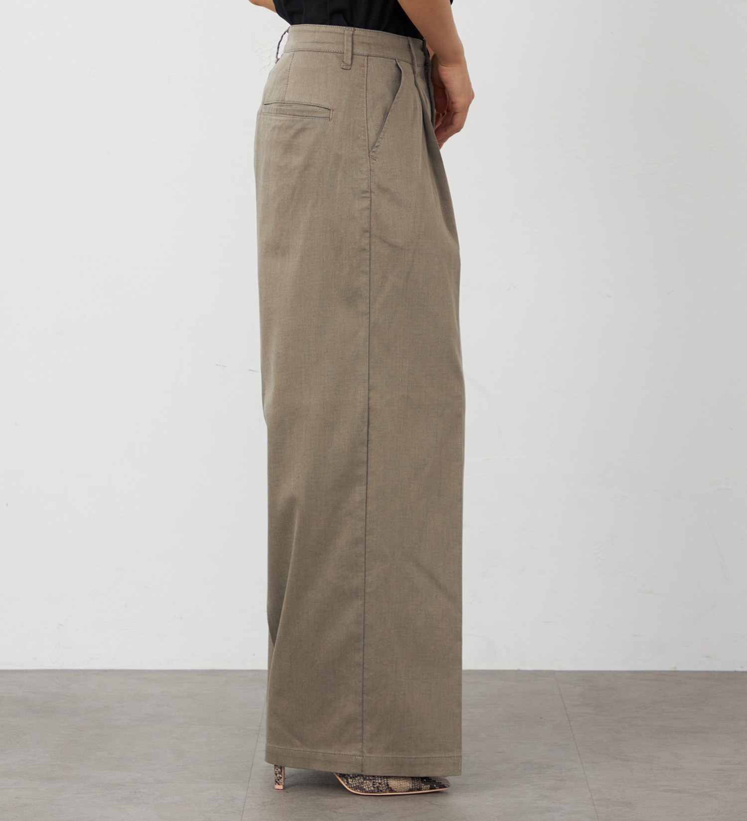 EDWIN(エドウイン)の【WEB・直営店舗限定】EDWIN LADIES キレカジ ワイドスラックスパンツ【洗える・防シワ】|パンツ/スラックス/レディース|ベージュ