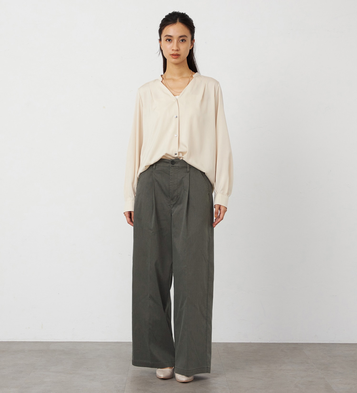 EDWIN(エドウイン)の【WEB・直営店舗限定】EDWIN LADIES キレカジ ワイドスラックスパンツ【洗える・防シワ】|パンツ/スラックス/レディース|ブラウン