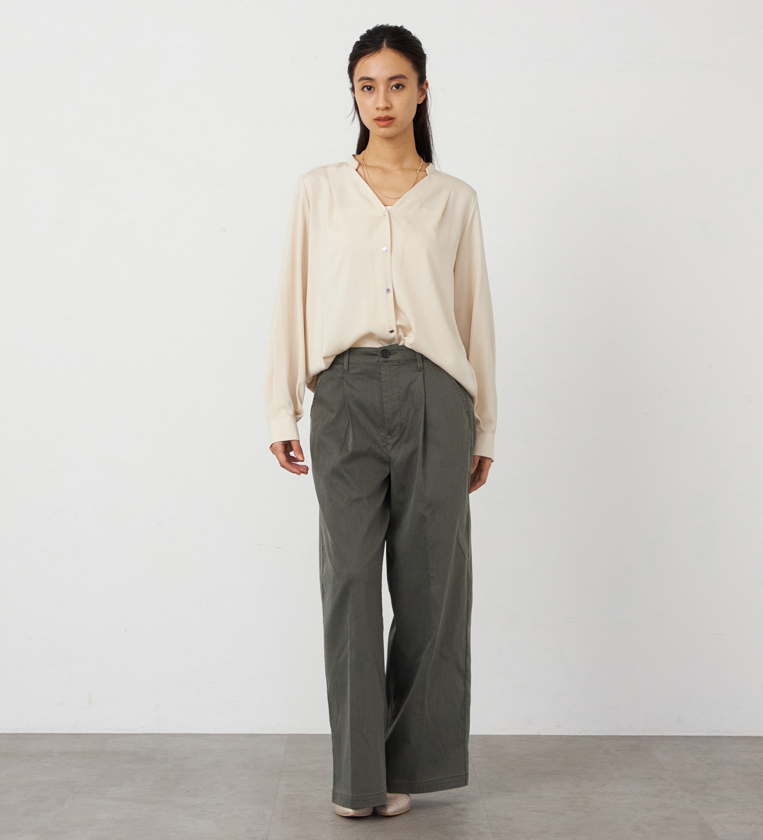 EDWIN(エドウイン)の【WEB・直営店舗限定】EDWIN LADIES キレカジ ワイドスラックスパンツ【洗える・防シワ】|パンツ/スラックス/レディース|ブラウン