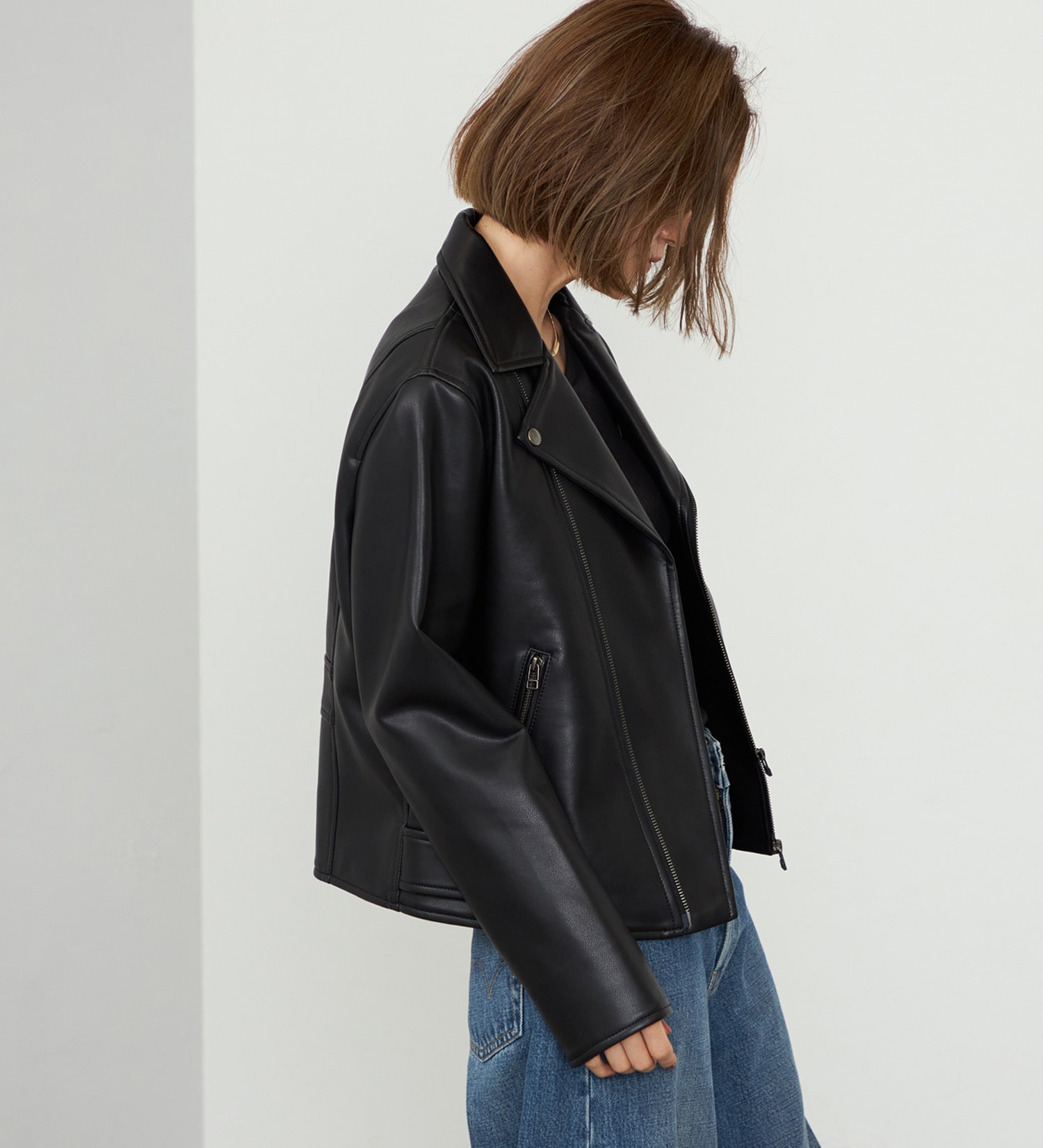 EDWIN(エドウイン)の【WEB・直営店舗限定】EDWIN LADIES フェイクレザーライダースジャケット|ジャケット/アウター/その他アウター/レディース|ブラック
