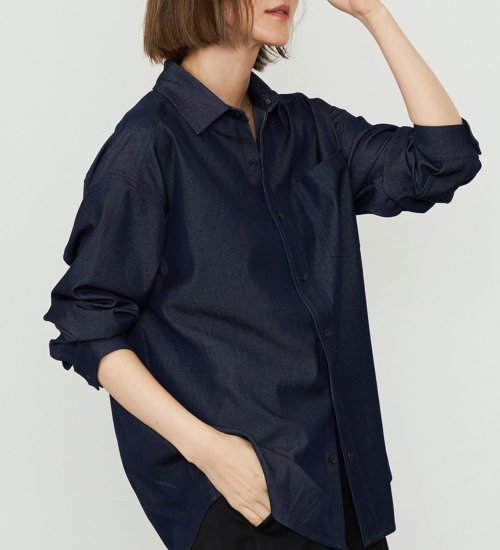 EDWIN(エドウイン)の【WEB・直営店舗限定】EDWIN LADIES ビッグフィットデニムシャツ|トップス/シャツ/ブラウス/レディース|インディゴブルー