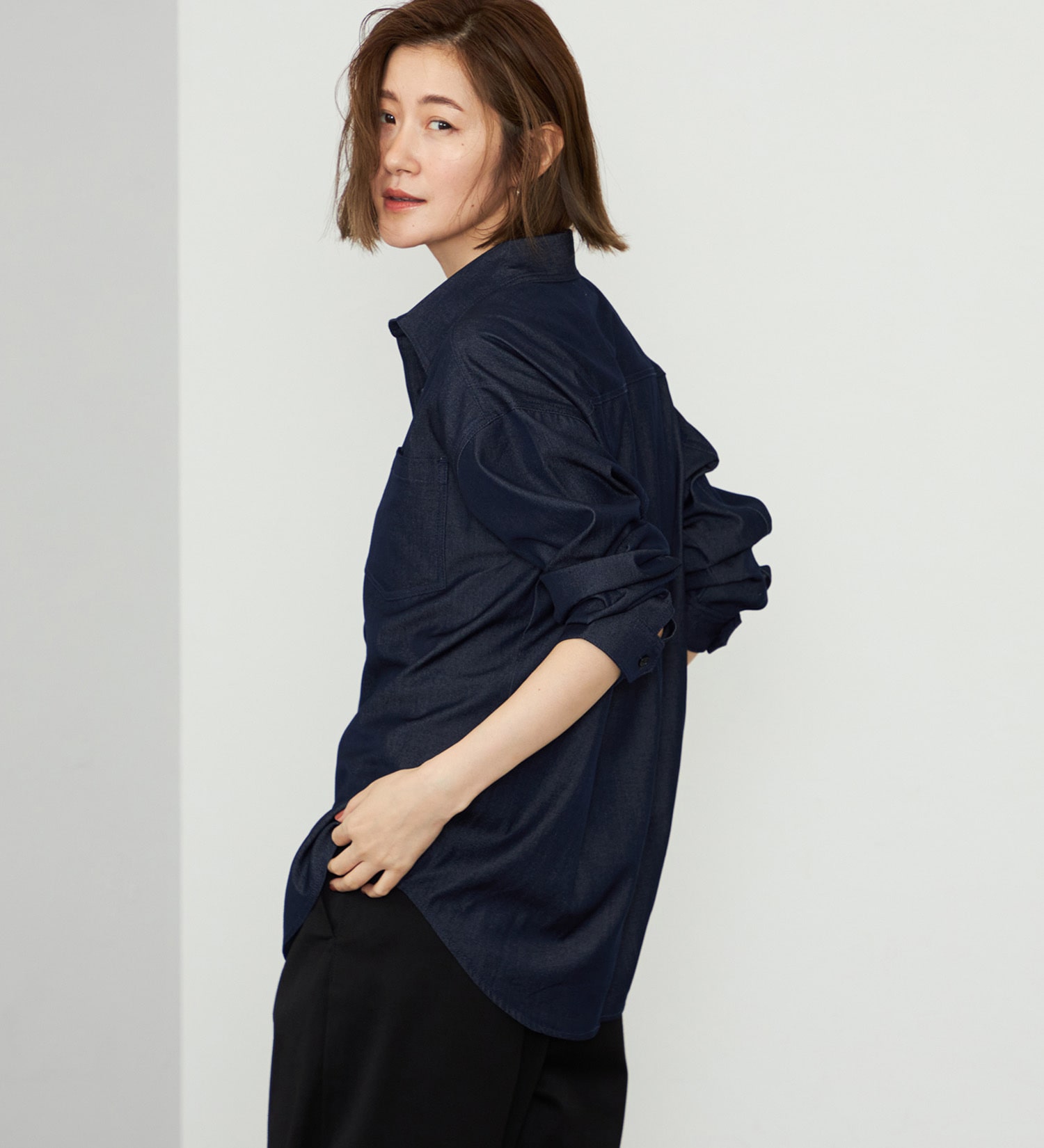EDWIN(エドウイン)の【WEB・直営店舗限定】EDWIN LADIES ビッグフィットデニムシャツ|トップス/シャツ/ブラウス/レディース|インディゴブルー