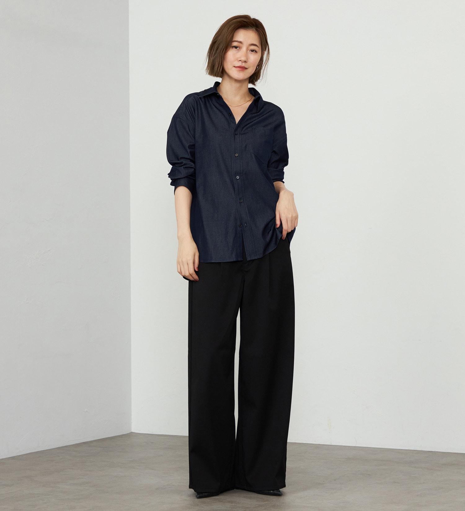 EDWIN(エドウイン)の【WEB・直営店舗限定】EDWIN LADIES ビッグフィットデニムシャツ|トップス/シャツ/ブラウス/レディース|インディゴブルー