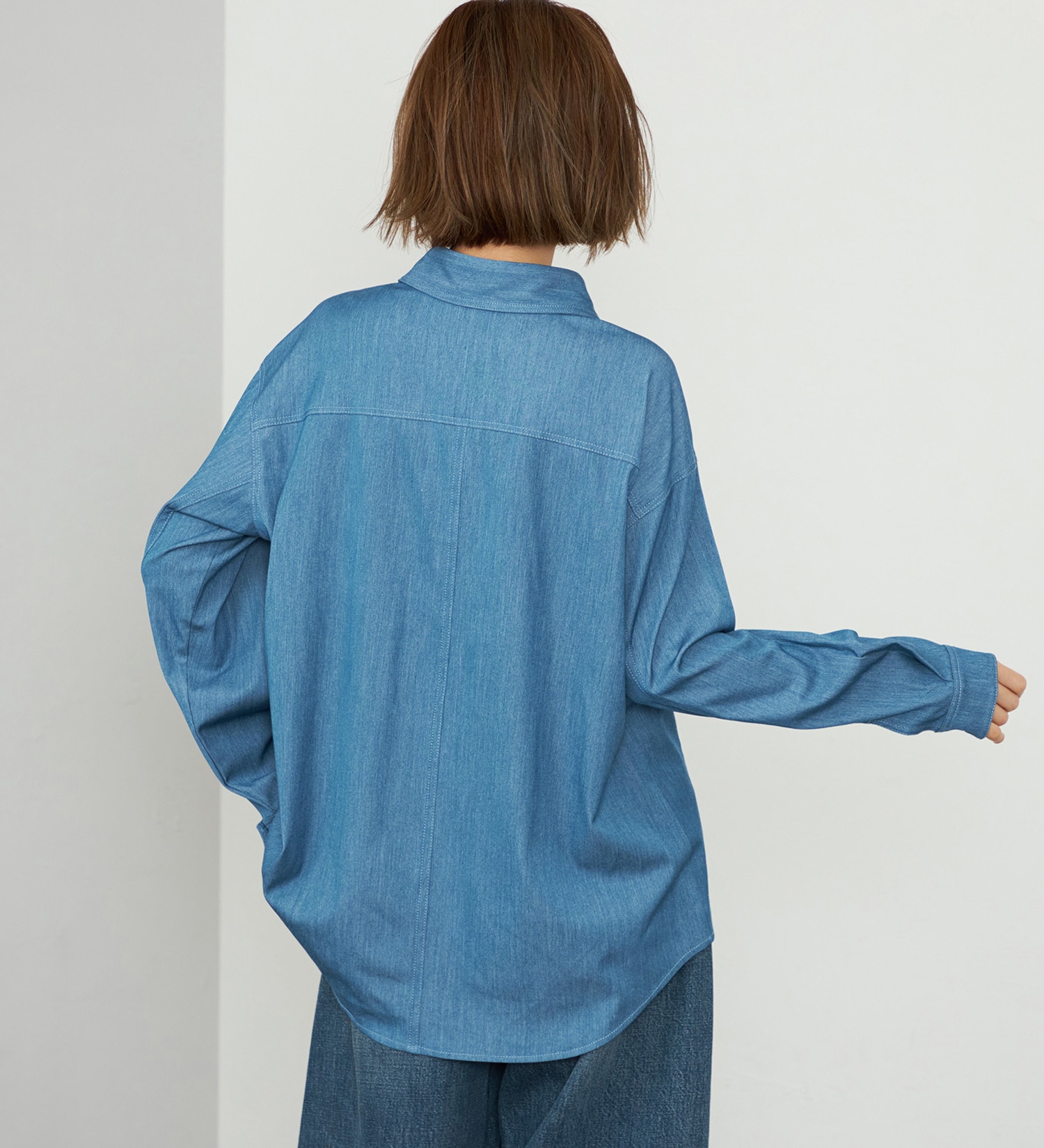 EDWIN(エドウイン)の【WEB・直営店舗限定】EDWIN LADIES ビッグフィットデニムシャツ|トップス/シャツ/ブラウス/レディース|ブルー