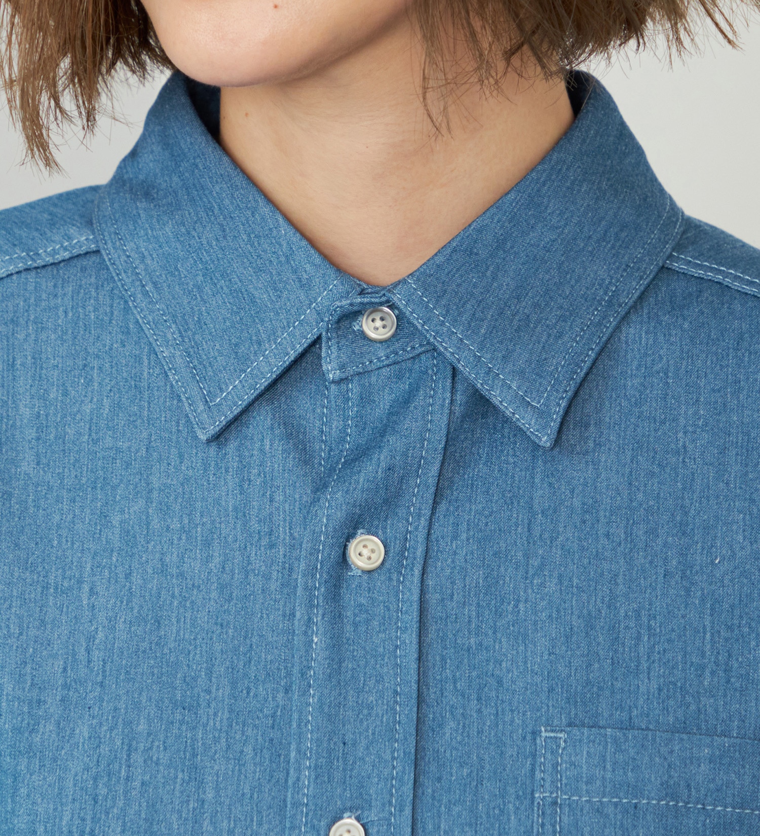 EDWIN(エドウイン)の【WEB・直営店舗限定】EDWIN LADIES ビッグフィットデニムシャツ|トップス/シャツ/ブラウス/レディース|ブルー