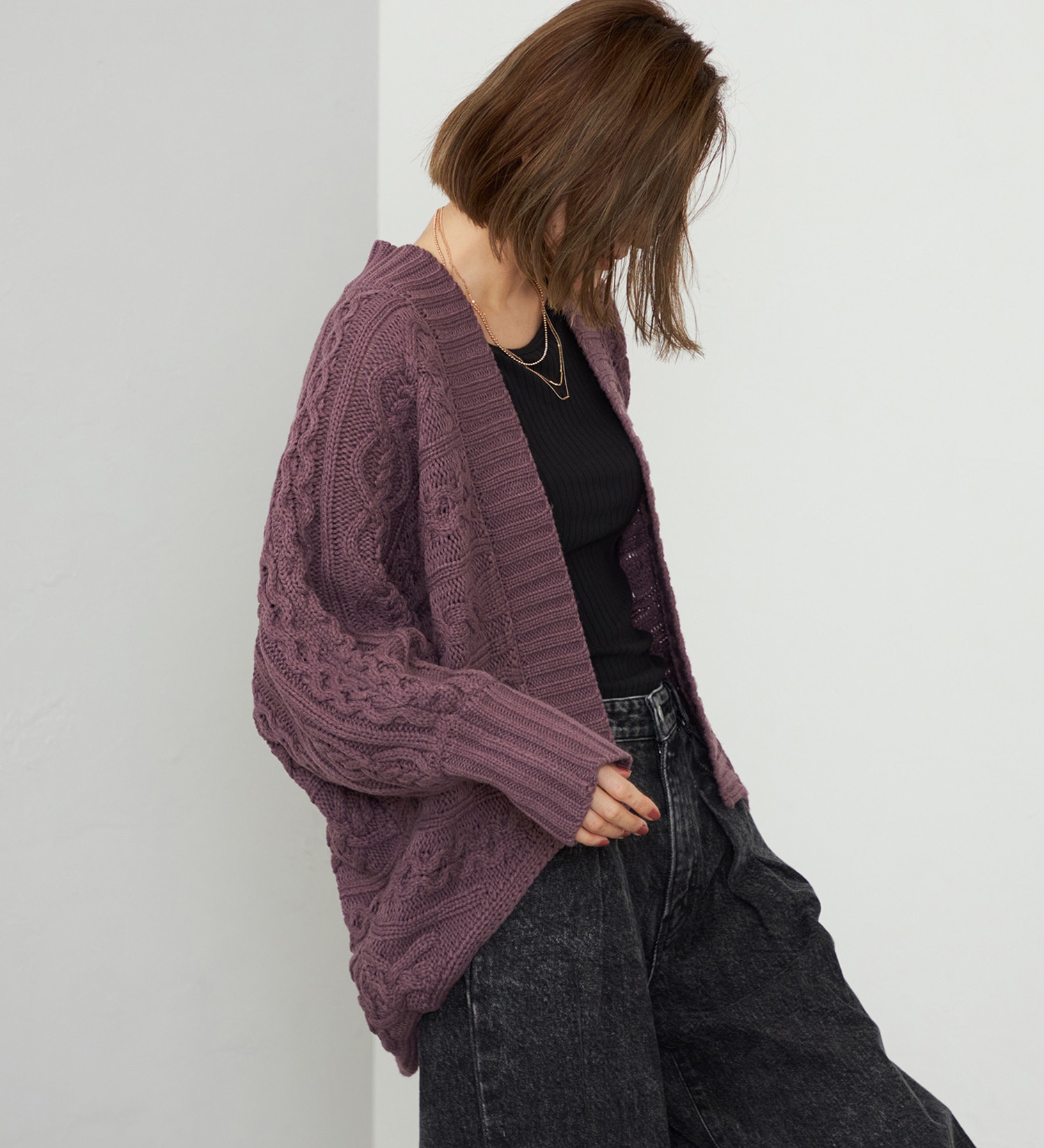 EDWIN(エドウイン)の【WEB・直営店舗限定】EDWIN LADIES ニットカーディガン|トップス/ニット/セーター/レディース|パープル