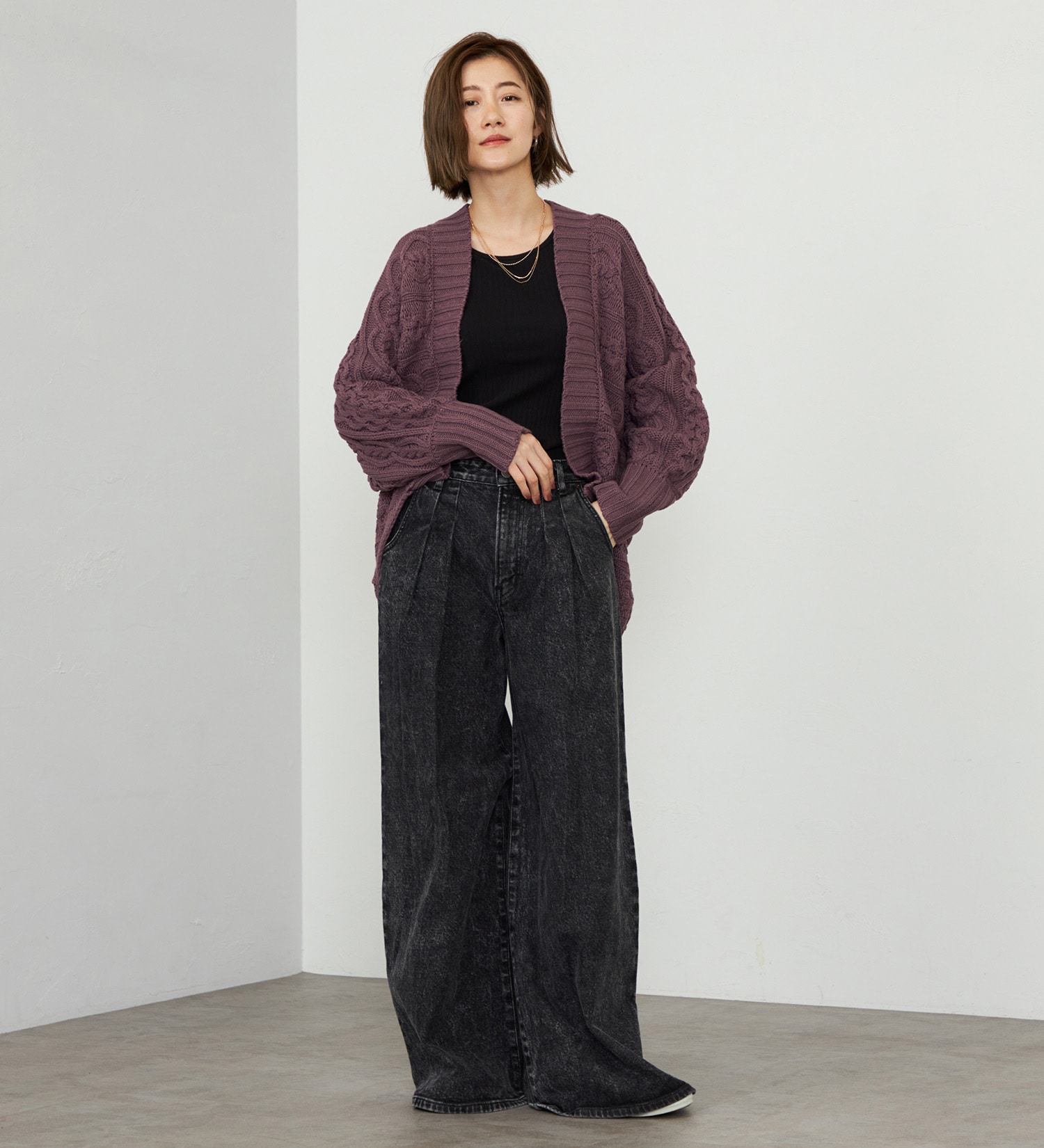 EDWIN(エドウイン)の【WEB・直営店舗限定】EDWIN LADIES ニットカーディガン|トップス/ニット/セーター/レディース|パープル